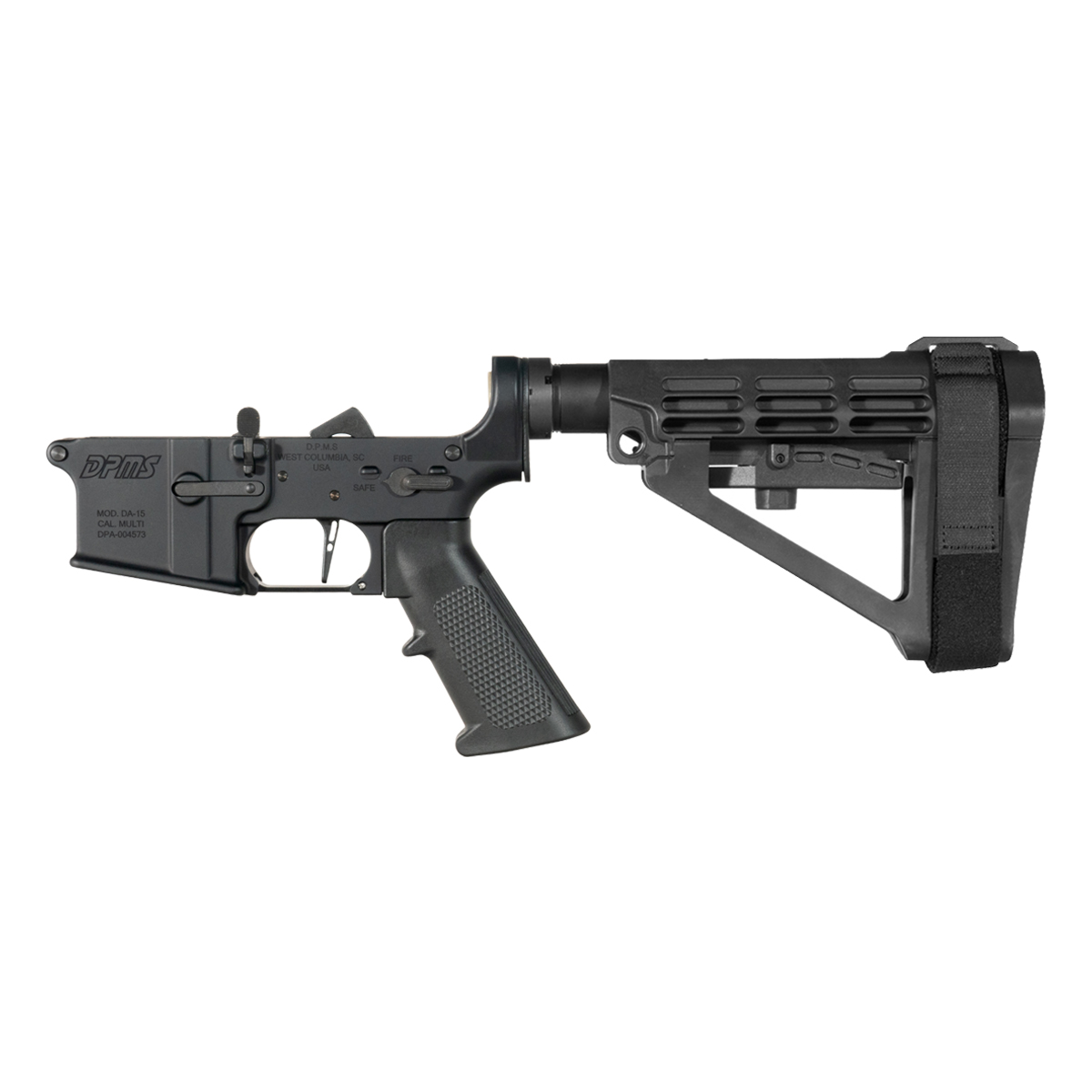DPMS AR-15 Pistol Lower Build Kit, Straight Trigger Shoe, SBA4 Adjustable Stabilizing Brace