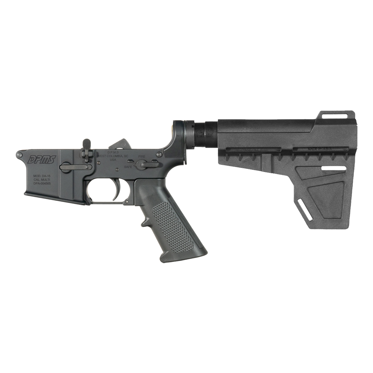 DPMS AR-15 Pistol Lower Build Kit, KAK Industry Blade Arm Stabilizer Brace