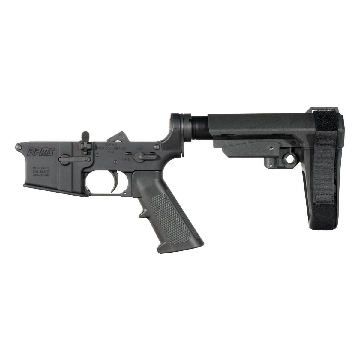 DPMS AR-15 Pistol Lower Build Kit, SBA3 Adjustable Stabilizing Brace