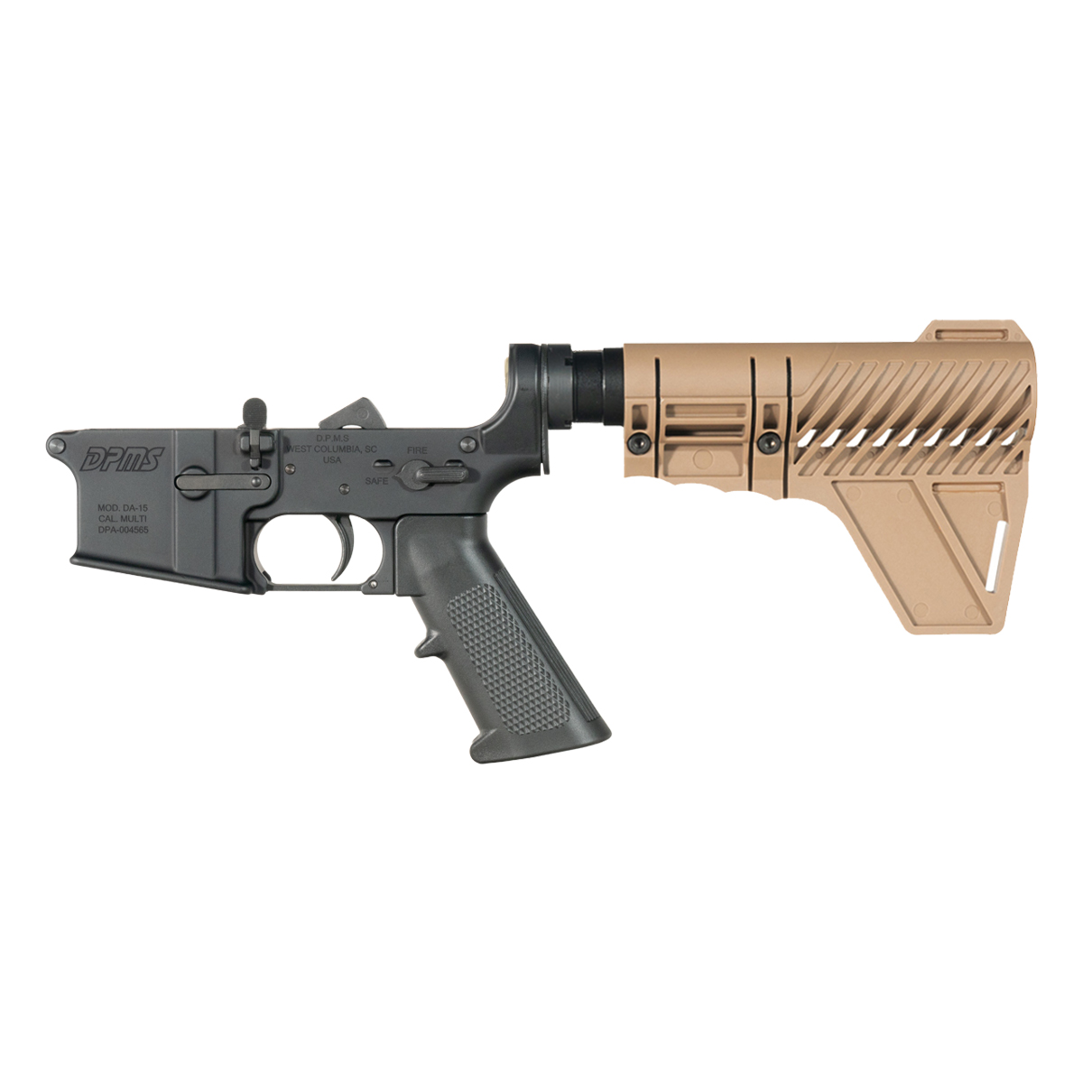 DPMS AR-15 Pistol Lower Build Kit, FDE Gauntlet Arms Polymer Stabilizing Brace