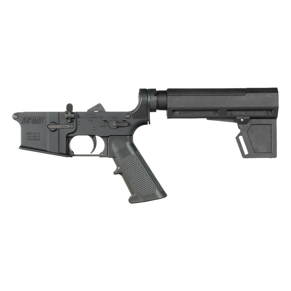 DPMS AR-15 Pistol Lower Build Kit, KAK Shockwave 2M Blade Brace