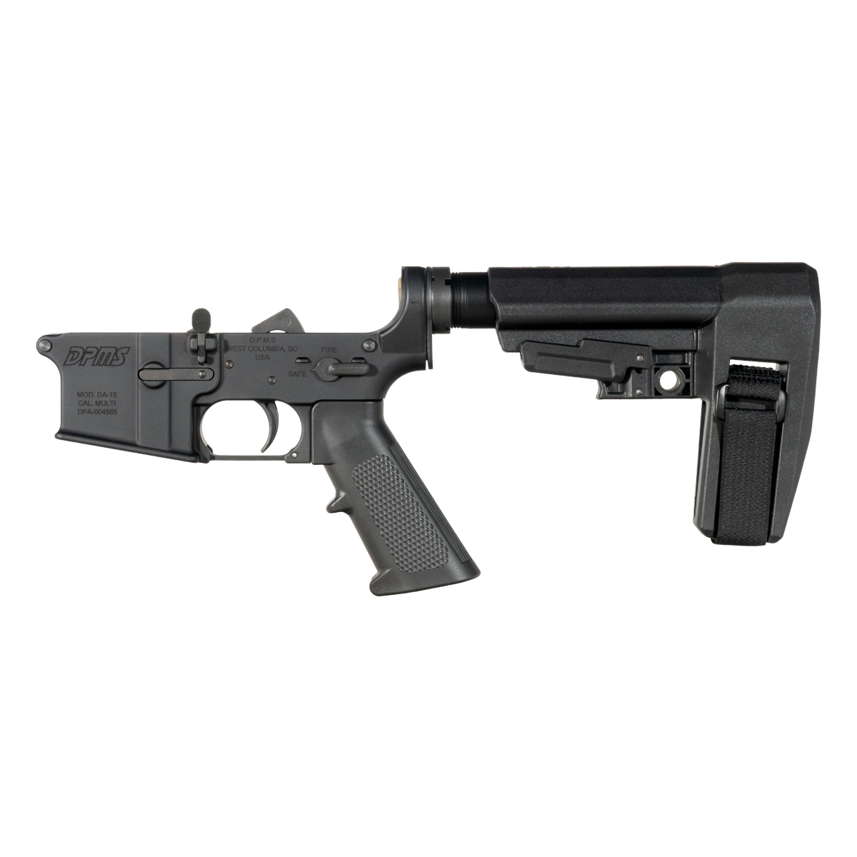 DPMS AR-15 Pistol Lower Build Kit, SBA6 Adjustable Stabilizing Brace