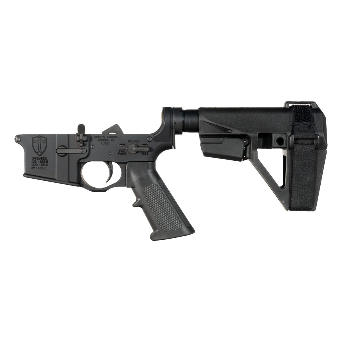 Spike’s Tactical Crusader AR-15 Pistol Lower Build Kit, SBA5 Stabilizing Brace