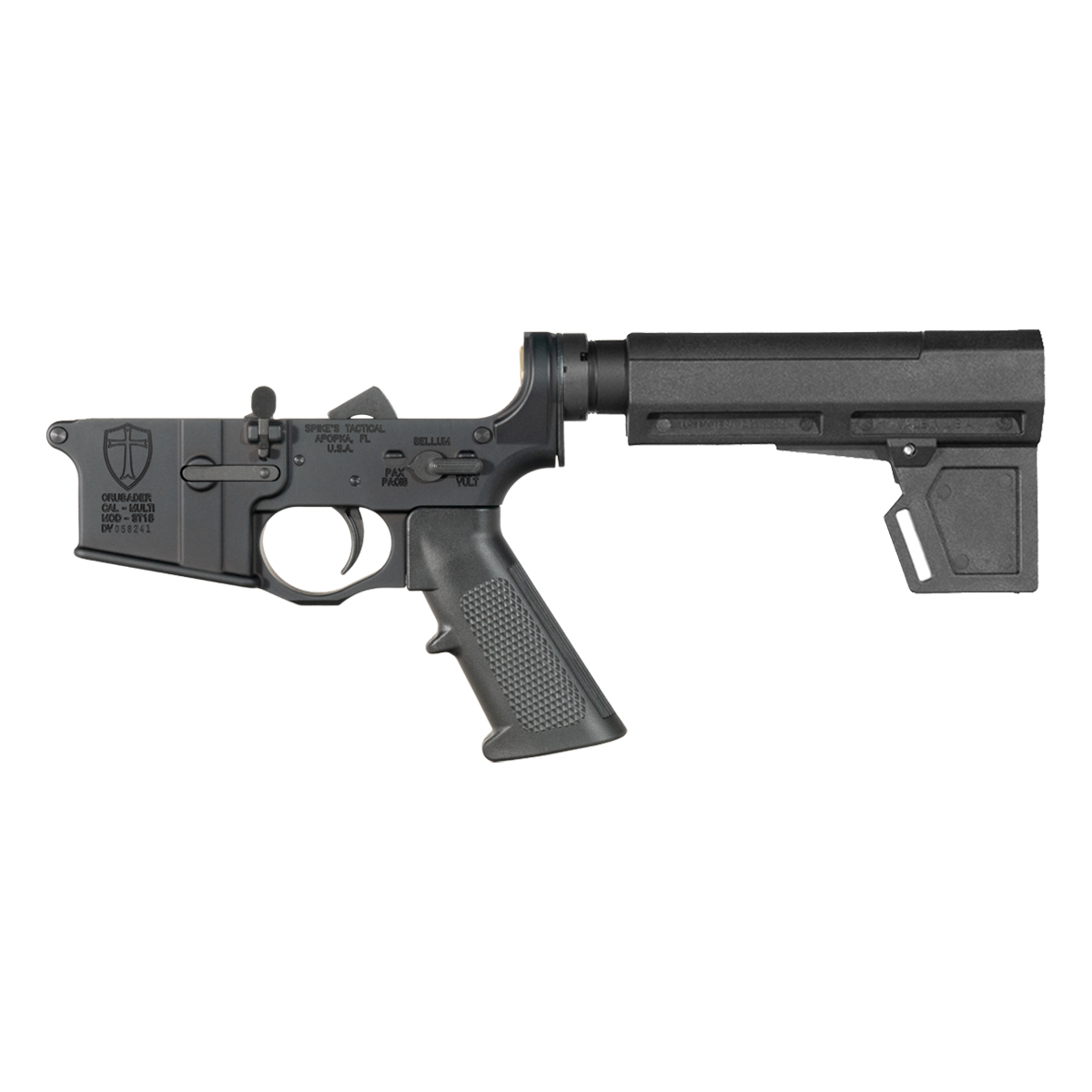 Spike’s Tactical Crusader AR-15 Pistol Lower Build Kit, KAK Shockwave 2M Blade Brace
