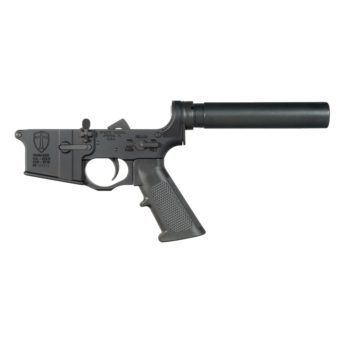 Spike’s Tactical Crusader AR-15 Pistol Lower Build Kit, Heavy-Duty Pistol Buffer Tube