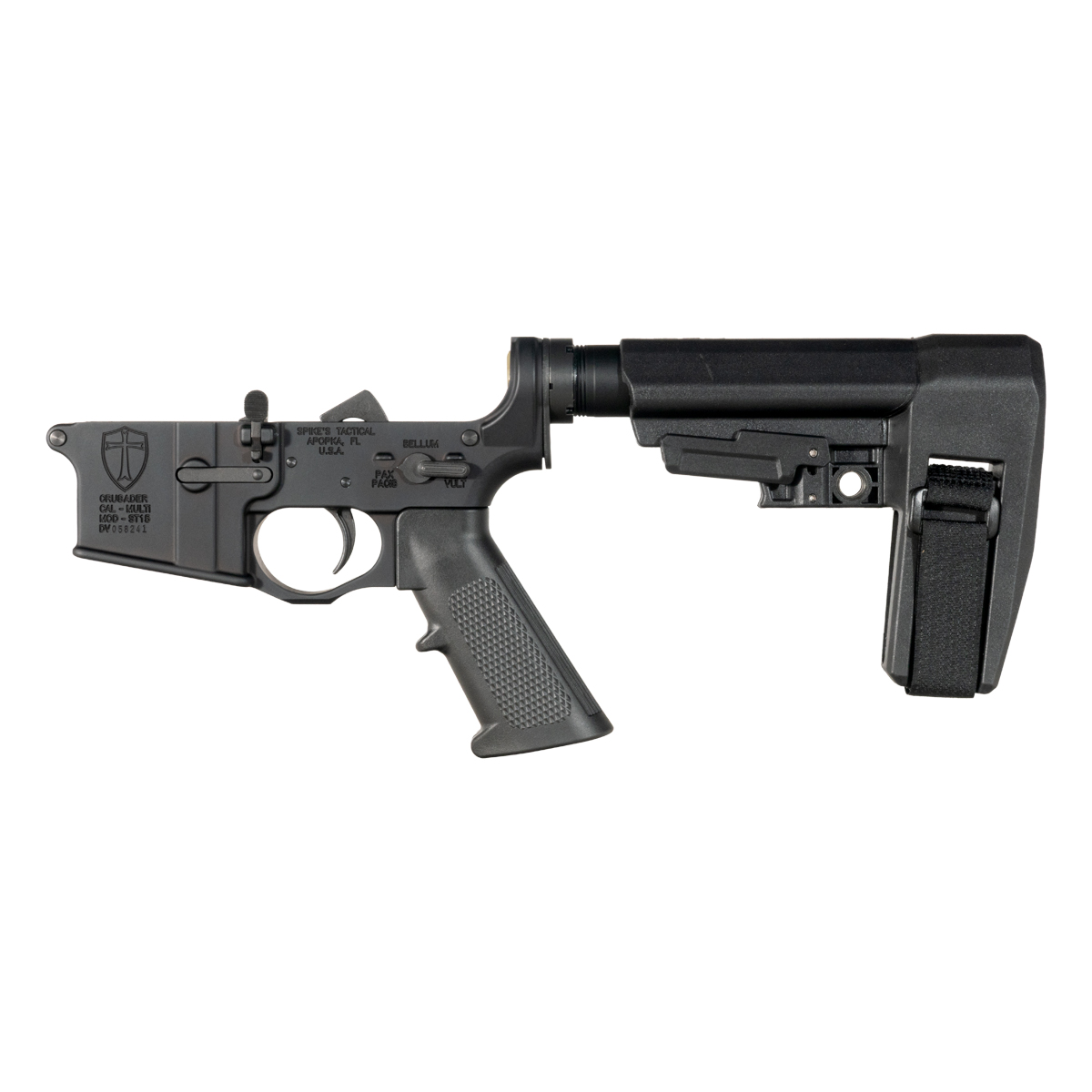 Spike’s Tactical Crusader AR-15 Lower Kit with SBA6 Adjustable Stabilizing Brace