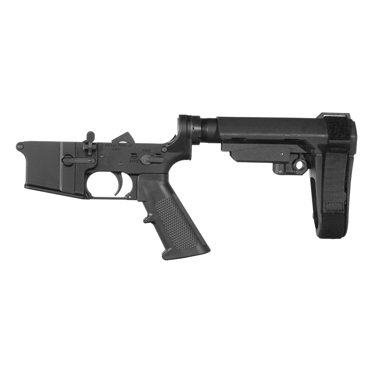 Davidson Defense M4 Alias NO-LOGO AR-15 Lower Build Kit, SBA3 Adjustable Pistol Stabilizing Brace