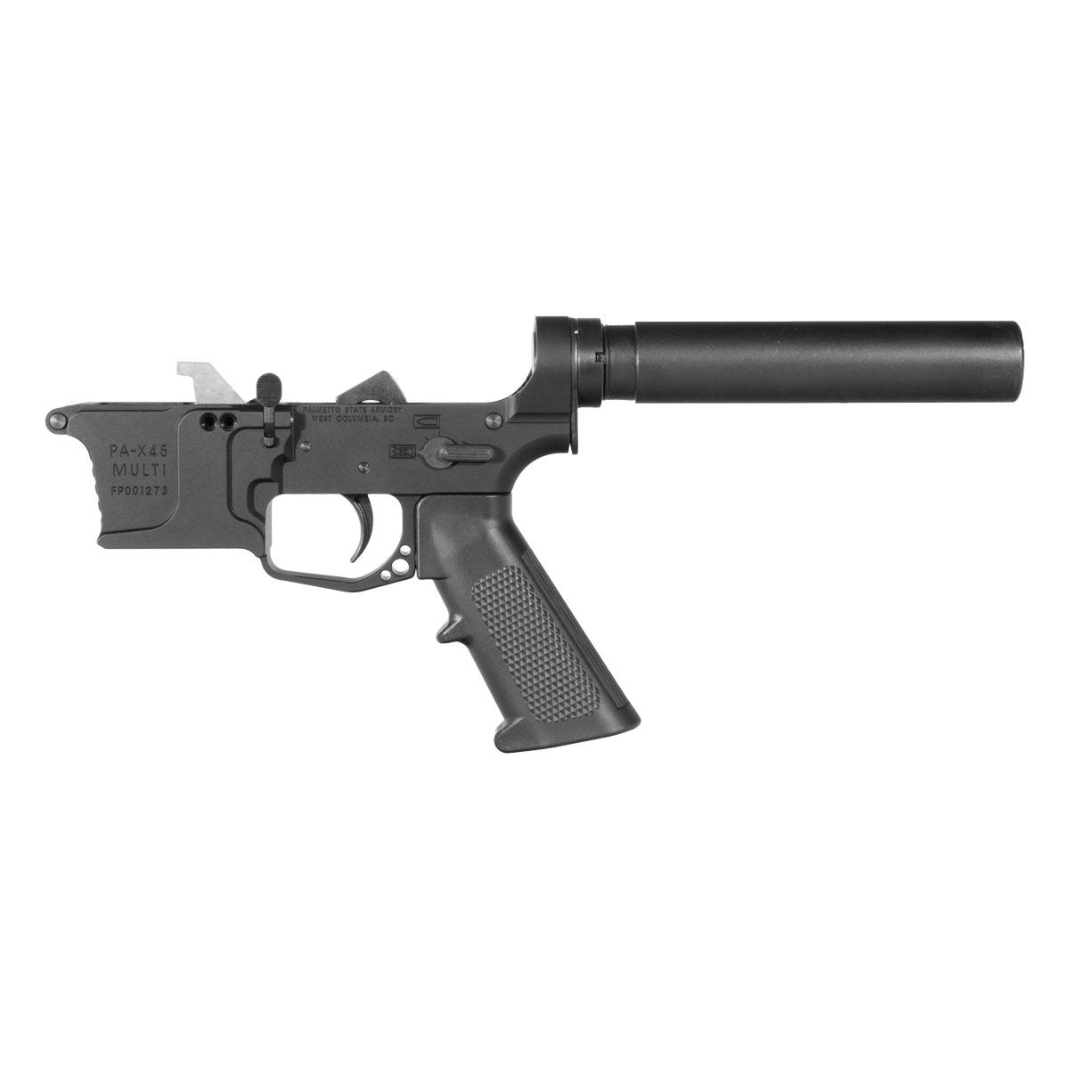 Blemished PSA AR-45 Billet Pistol Lower Build Kit, Heavy Duty Pistol Buffer Tube