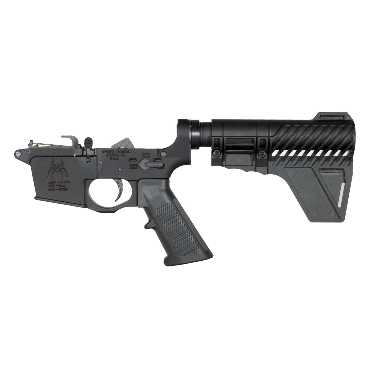DTT AR-9 Pistol Lower Build Kit w/ Spikes Tactical Spider Logo *BLEM* Lower Receiver and Gauntlet Arms Brace