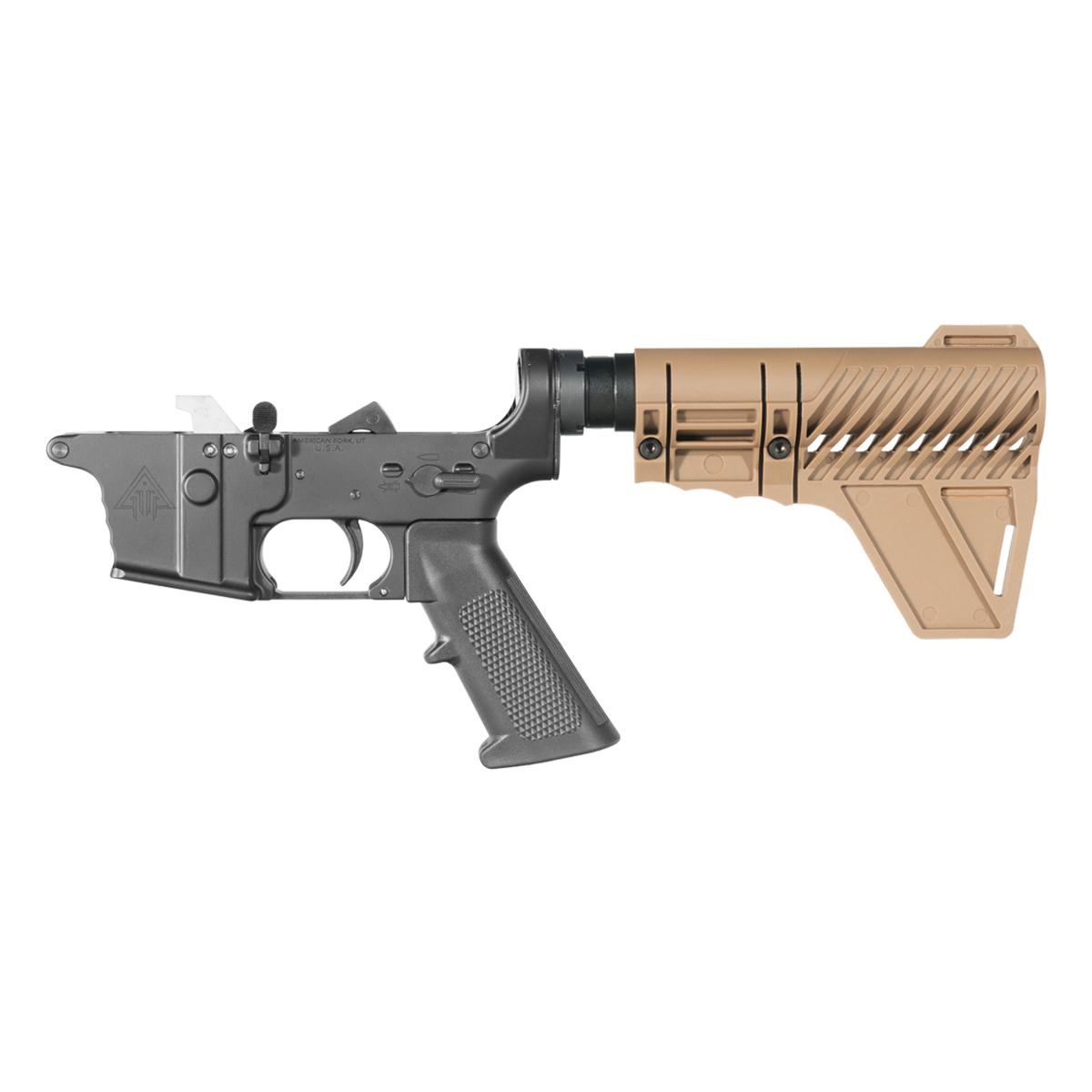 DTT AR-9 Pistol Lower Build Kit, Gauntlet Arms FDE Polymer Stabilizing Brace