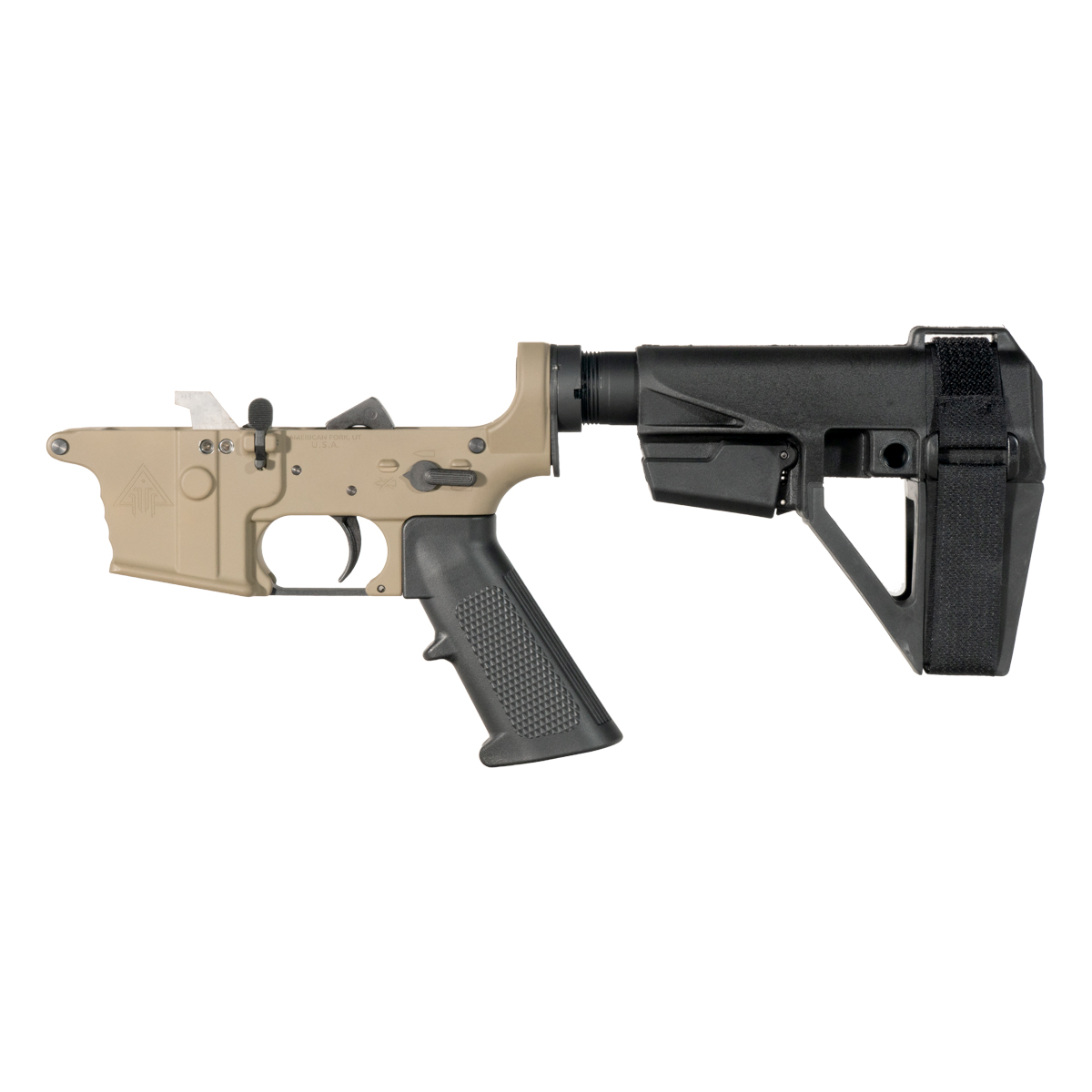 DTT FDE AR-9 Pistol Lower Build Kit, SBA5 Pistol Stabilizing Brace
