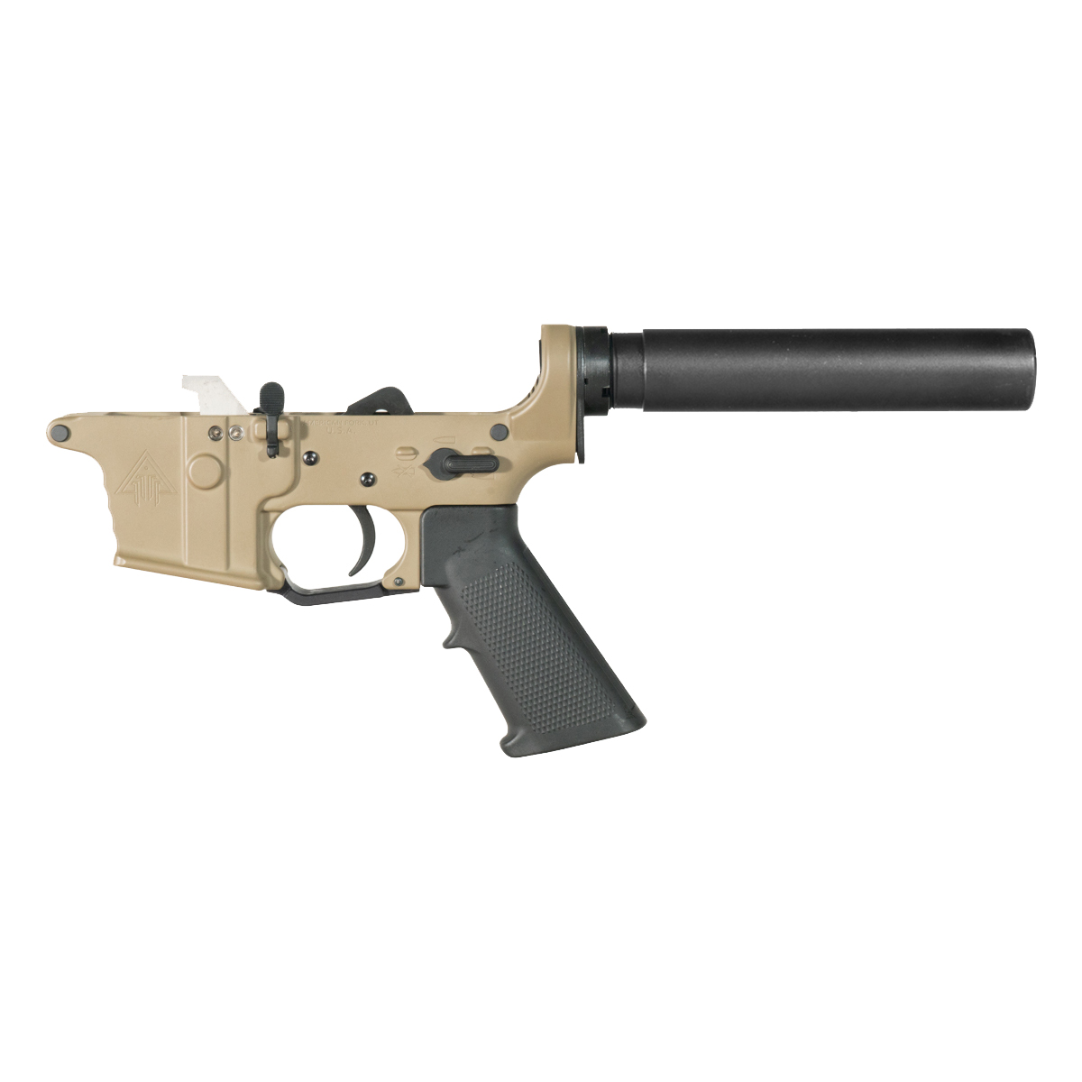 DTT FDE AR-9 Pistol Lower Build Kit, Premium Uintah 3.0 lb Drop-In Ultra Match Trigger, Heavy Duty Pistol Buffer Tube