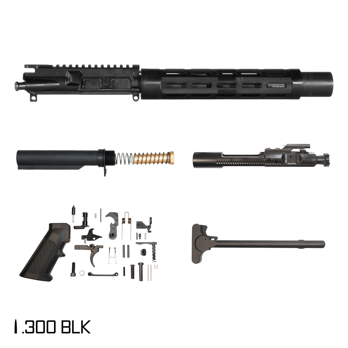 Davidson Defense Labrys SBR Ready 8.5-inch Pistol-Gas 1:8 300 BLK AR-15 Freefloat Tubular M-Lok Handguard Pistol Full Build Kit, Witt Machine .30 cal Compact Suppressor