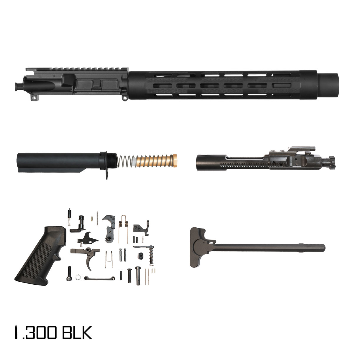 Davidson Defense Acheron SBR Ready 10.5-inch Pistol-Gas 1:8 300 BLK AR-15 Freefloat Tubular M-Lok Handguard Pistol Full Build Kit, Witt Machine .30 cal Compact Suppressor