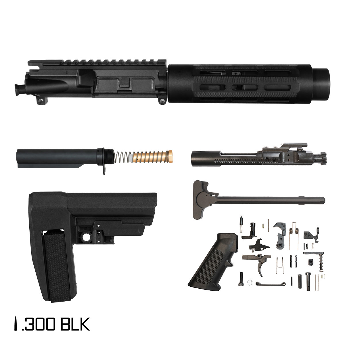 Davidson Defense Shortshot AR-15 Pistol Build Kit, 4.5-Inch 1:7 300 BLK, SBA6 Brace, Witt Dirty .30