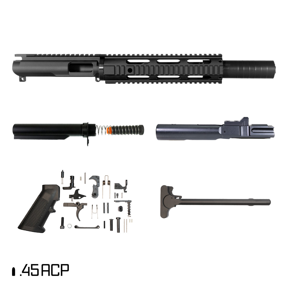 Davidson Defense SBR Ready Deadlock AR-45 Pistol Build Kit, 7.5-Inch 1:16 45ACP, Whisper Pickle 46K
