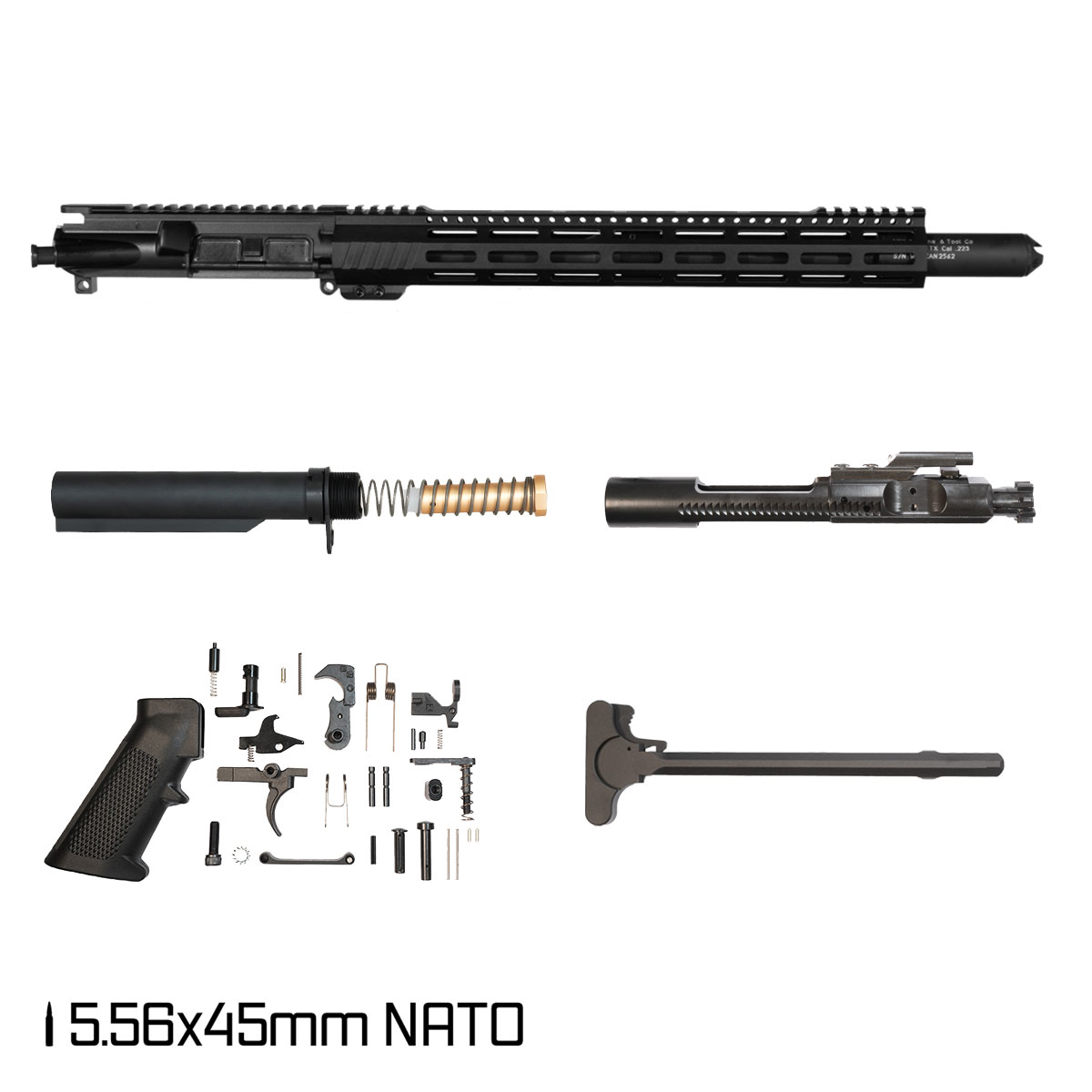 Davidson Defense Aegis Lightweight SBR Ready 14.5-inch Carbine-Gas 1:7 5.56 NATO AR-15 Freefloat M-Lok Handguard Pistol Full Build Kit, Witt Machine Canooter Valve Suppressor