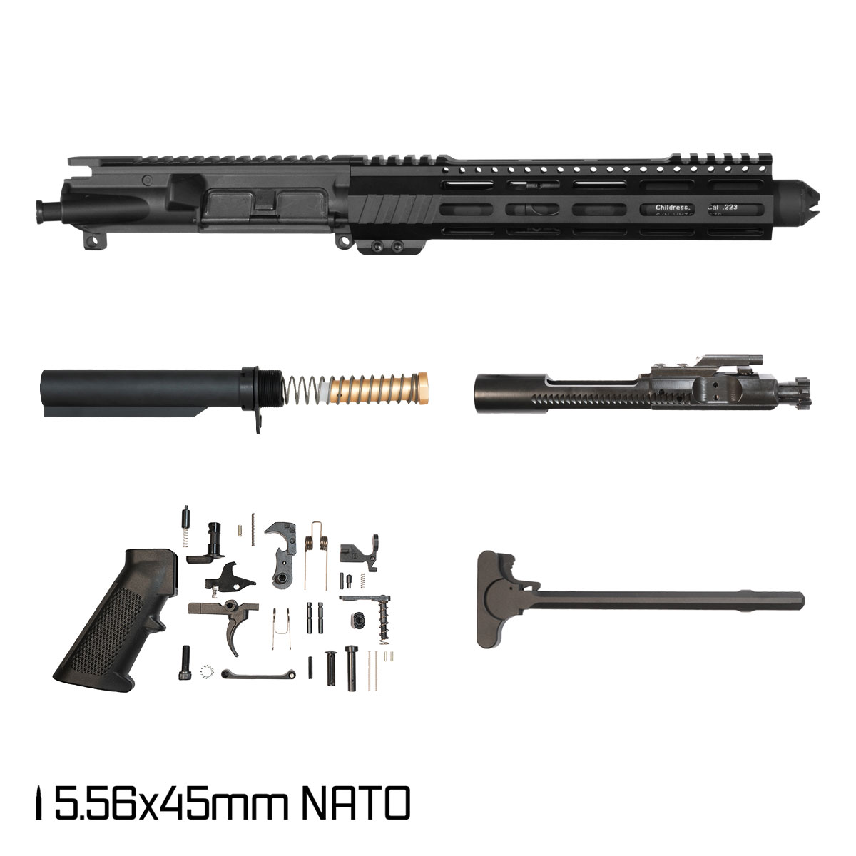 Davidson Defense Paulie SBR Ready 7.5-inch Pistol-Gas 1:7 5.56 NATO AR-15 M-Lok Pistol Full Build Kit, Witt Machine Canooter Valve Suppressor