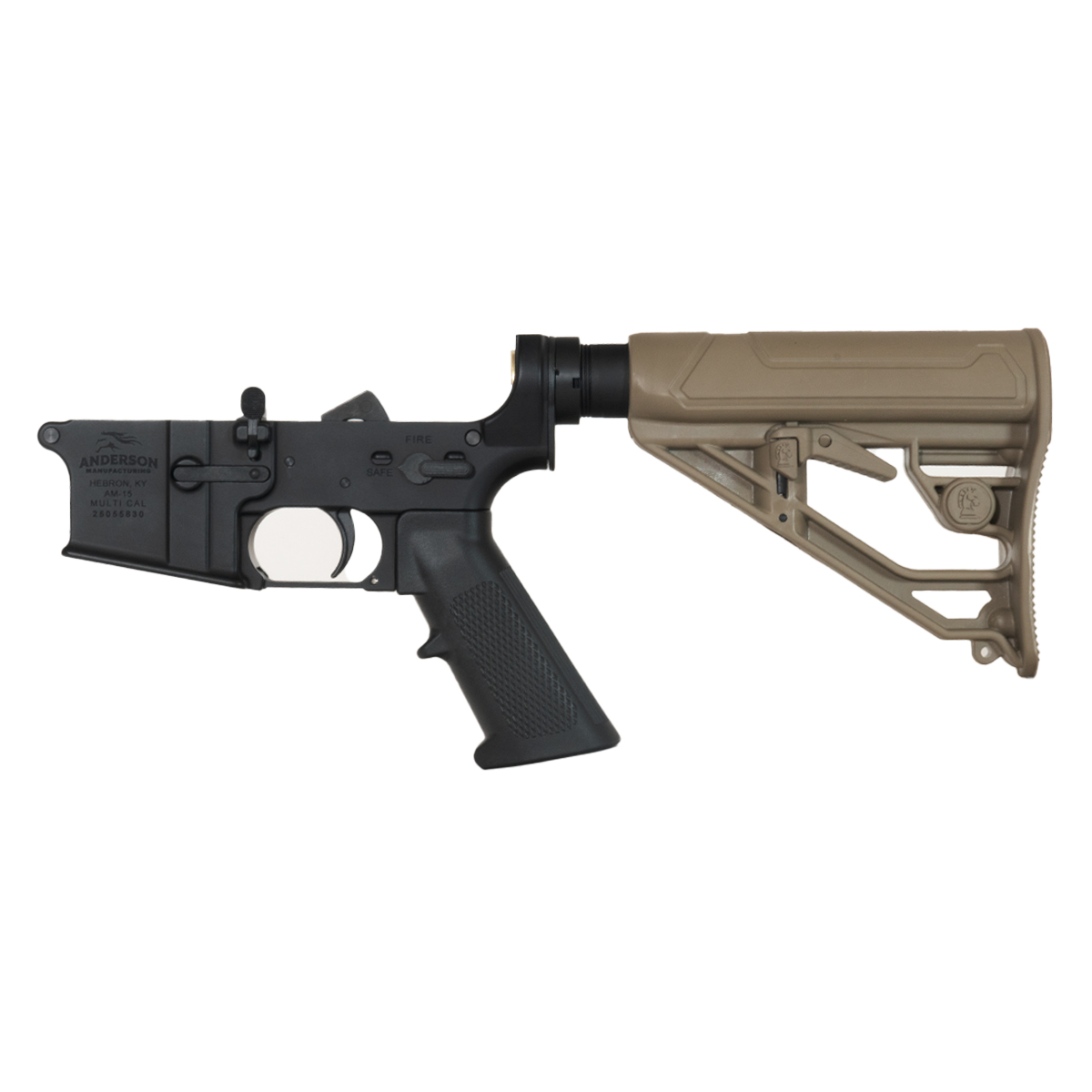 DTT AR-15 Rifle Lower Build Kit, Anderson Manufacturing Lower Receiver, Adaptive Tactical EX Performance FDE Lite Adjustable Stock