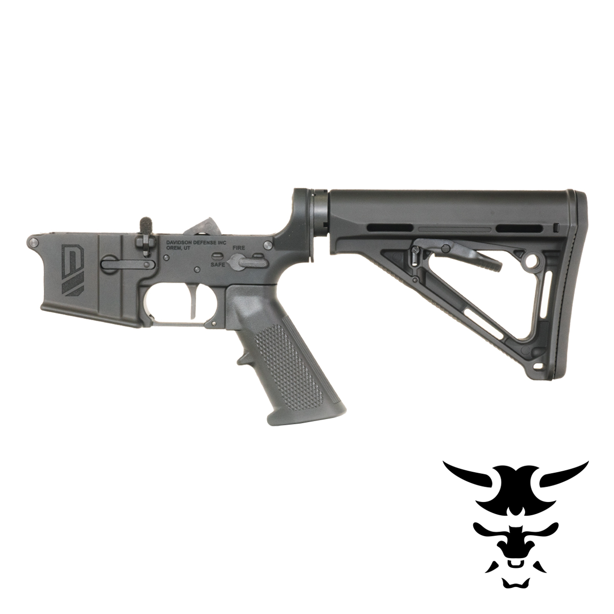Davidson Defense Ronin Competition AR-15 Rifle Lower Build Kit, Adjustable Carbine Stock