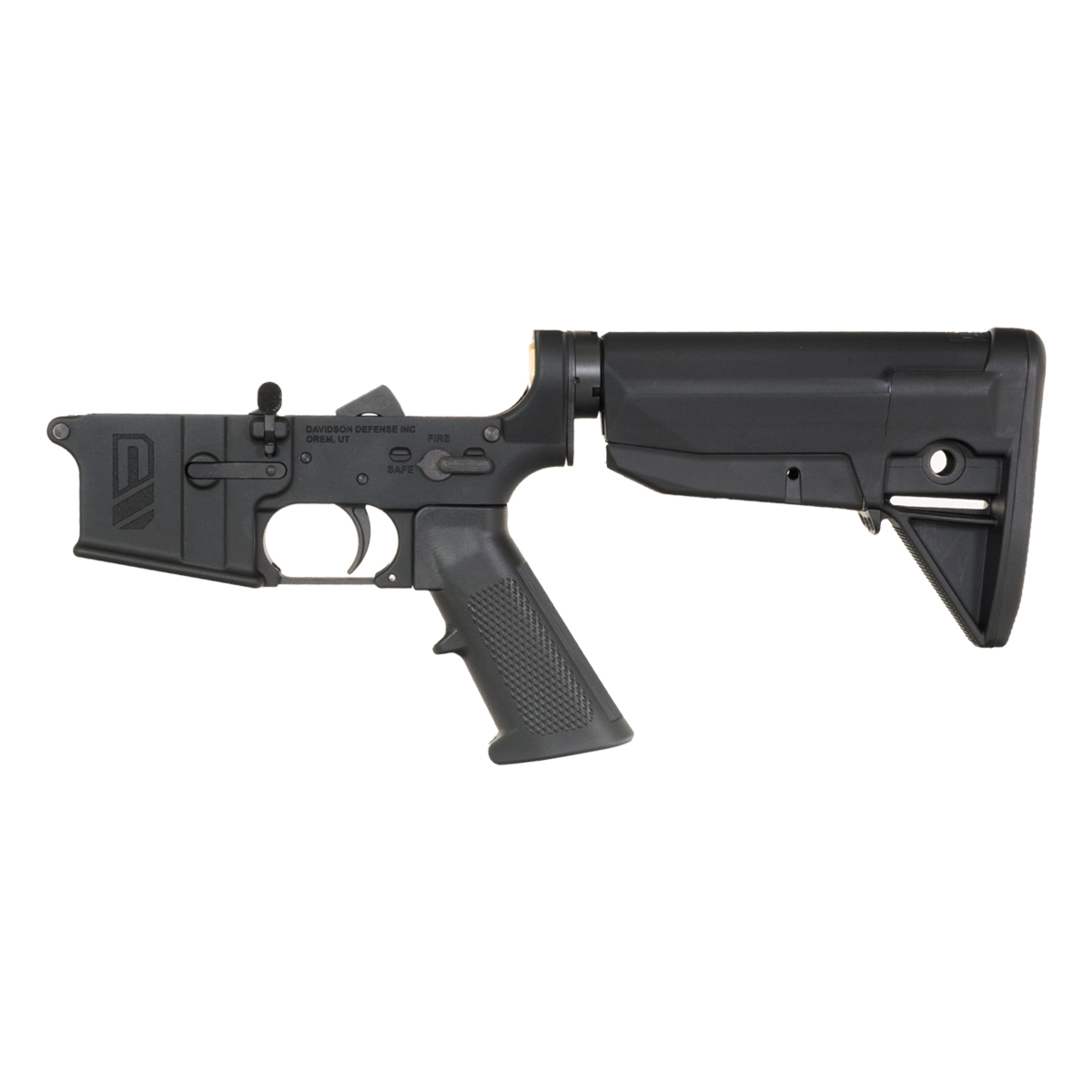 Davidson Defense AR-15 Rifle Lower Build Kit, BCM MOD 0 Black Collapsible Stock