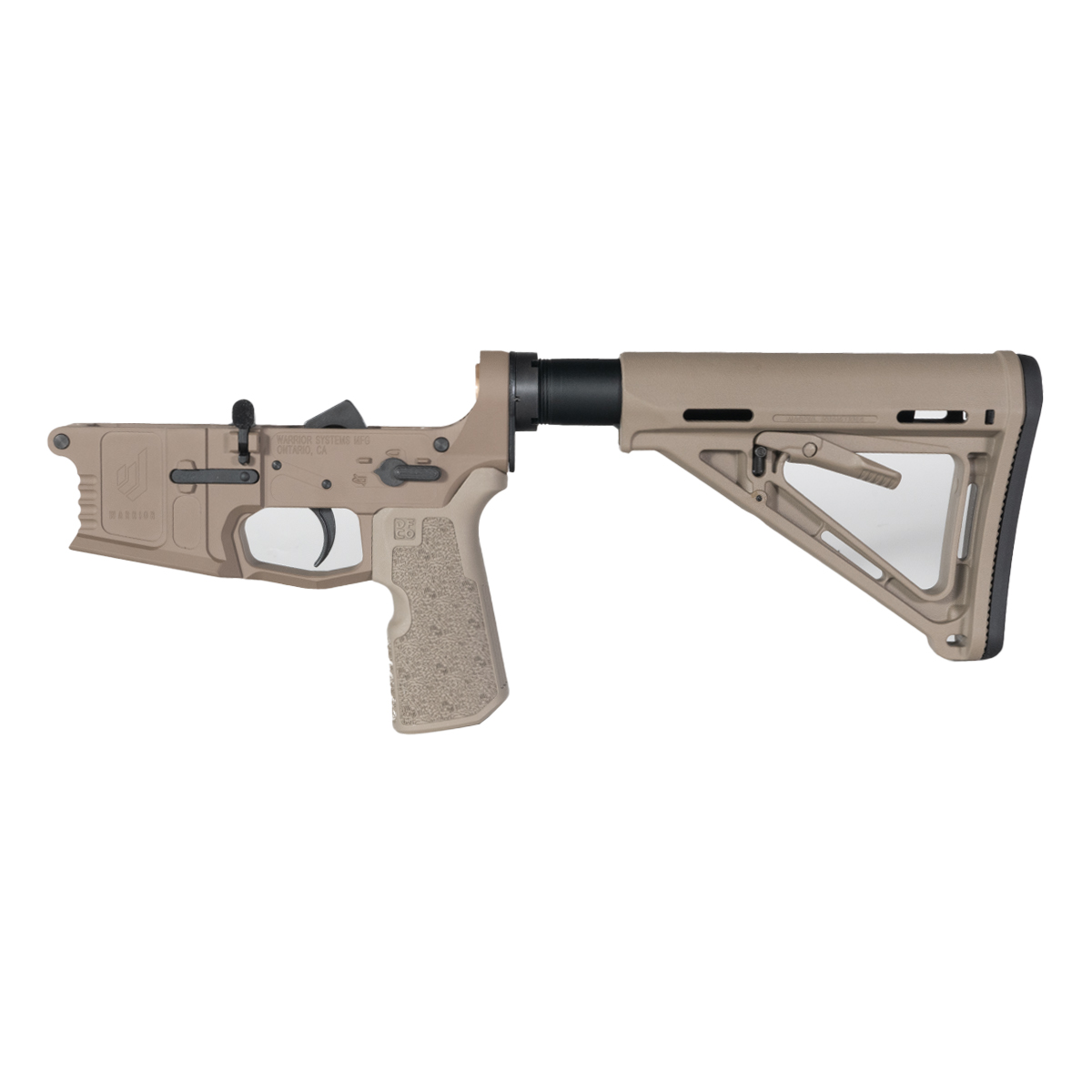 DTT Warrior Systems FDE AR-15 Lower Receiver, Magpul MOE FDE Carbine Stock