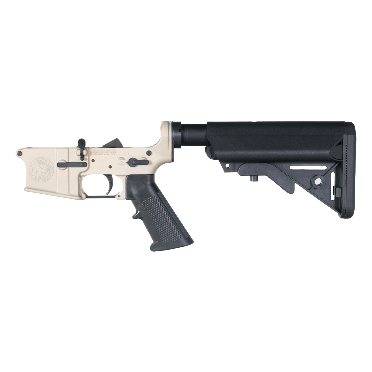  DTT AR-15 Rifle Lower Build Kit, Battle Arms Development Workhorse Blemished FDE Lower Receiver, SOPMOD Style Stock