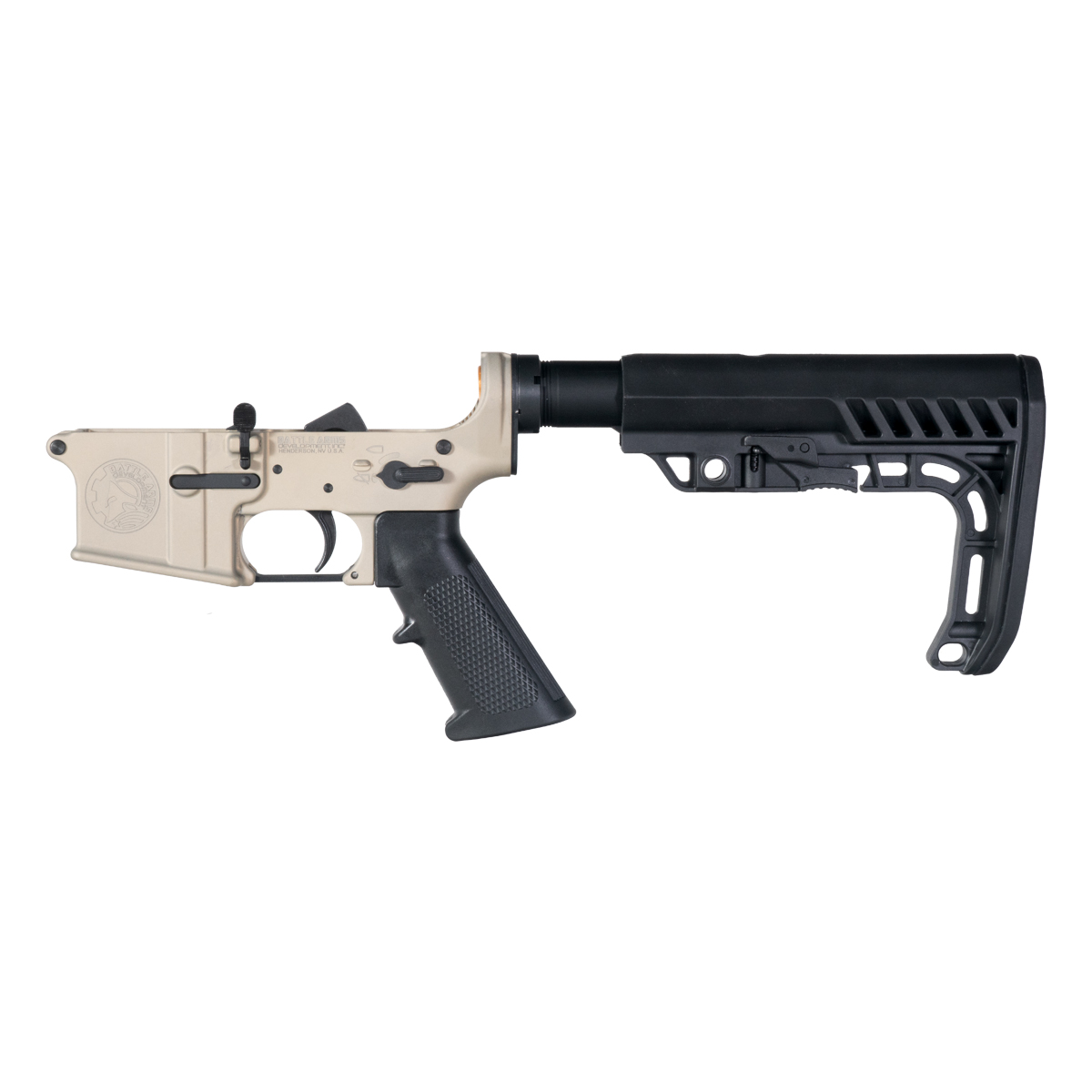  DTT AR-15 Rifle Lower Build Kit, Battle Arms Development Workhorse Blemished FDE Lower Receiver, Special Operations Stock