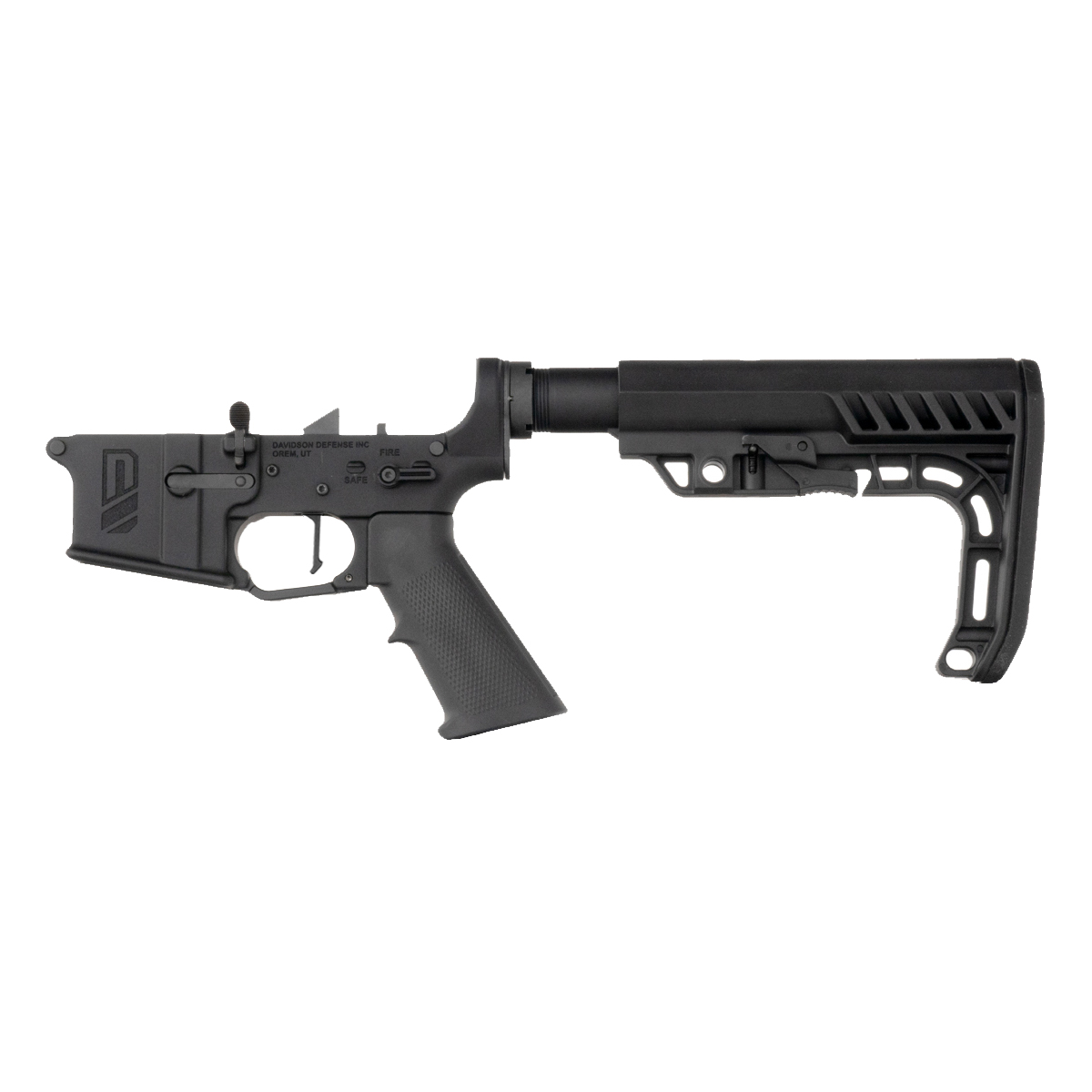 Davidson Defense No-Buffer AR-15 Rifle Lower Build Kit, Rare Breed FRT 15L3 Flat Trigger, Special Operations Stock