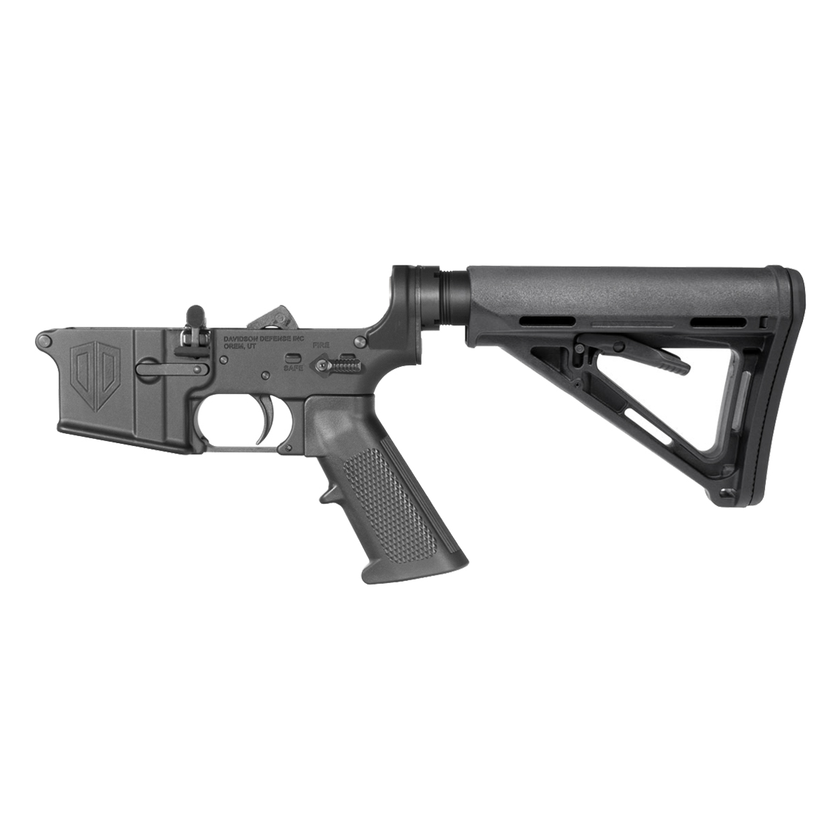  Davidson Defense AR-15 Ambidextrous Bolt Catch Lower Build Kit, Magpul MOE Collapsible Carbine Synthetic Buttstock