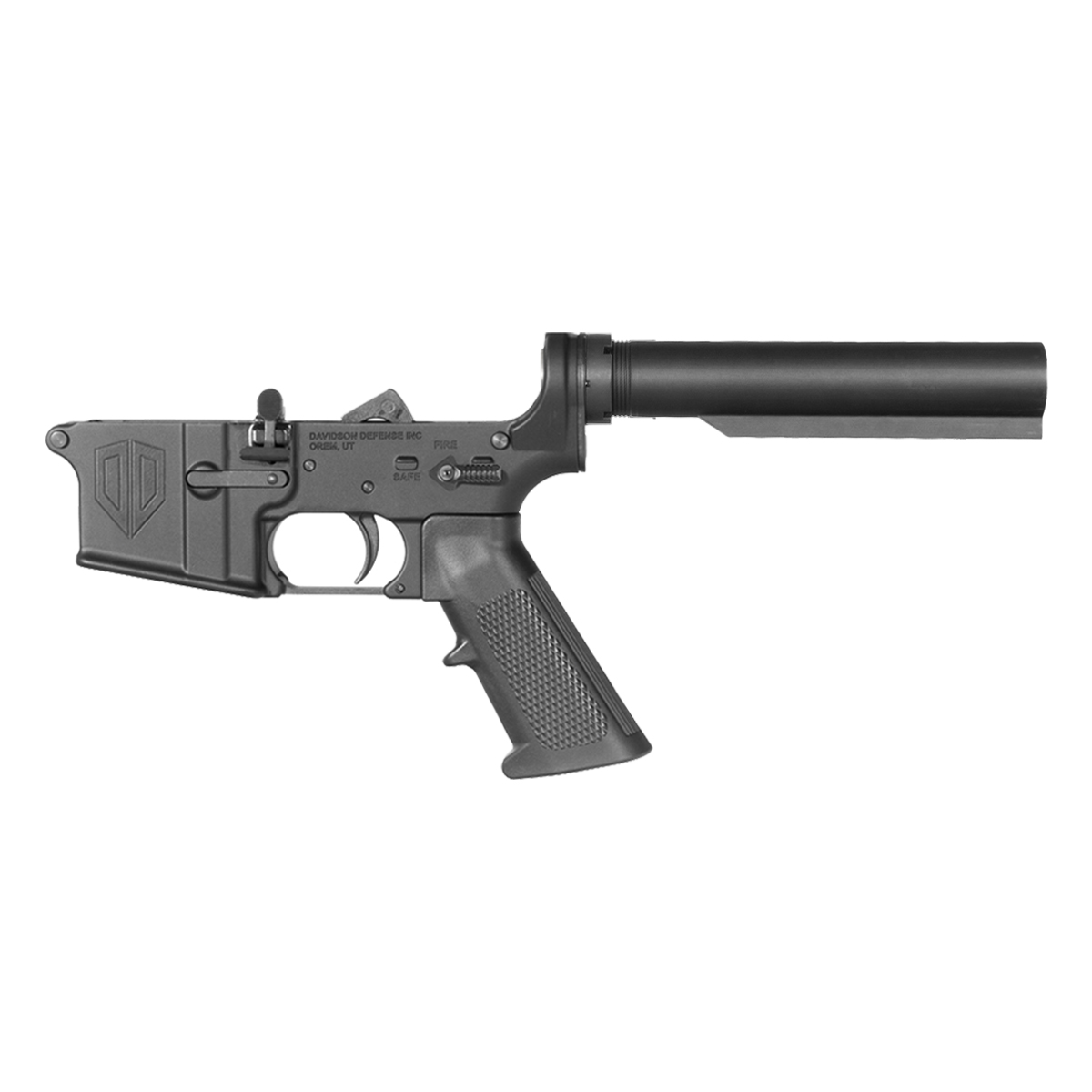  Davidson Defense AR-15 Ambidextrous Bolt Catch Lower Build Kit, Heavy-Duty Carbine 6-Position Buffer Tube