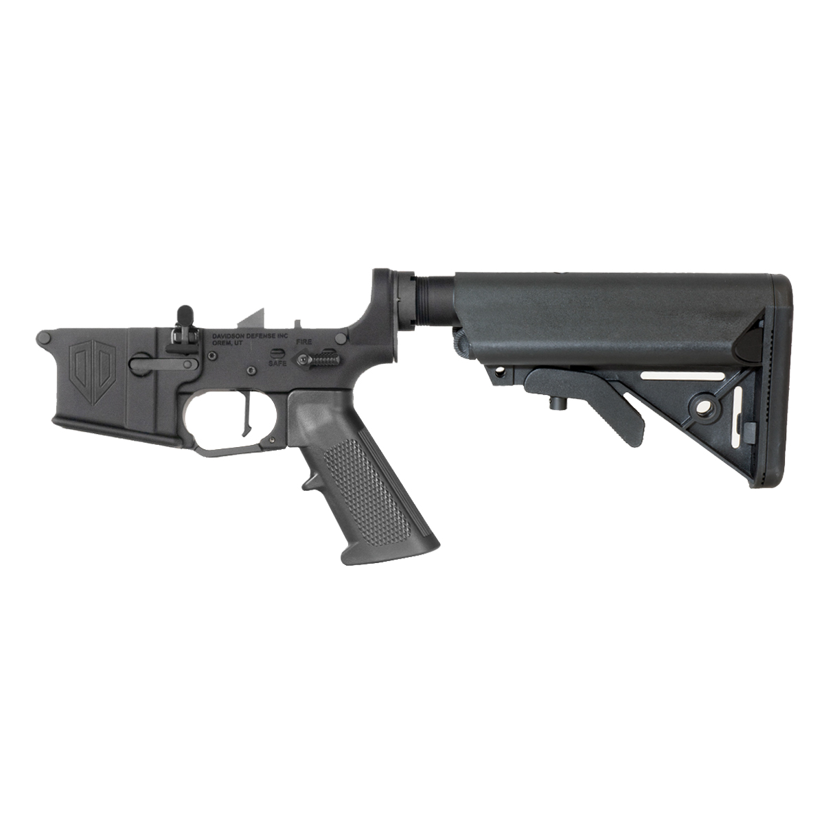  Davidson Defense AR-15 Ambidextrous Bolt Catch Lower Build Kit, Rare Breed FRT-15L3 Flat Trigger, SOPMOD Style Collapsible Stock