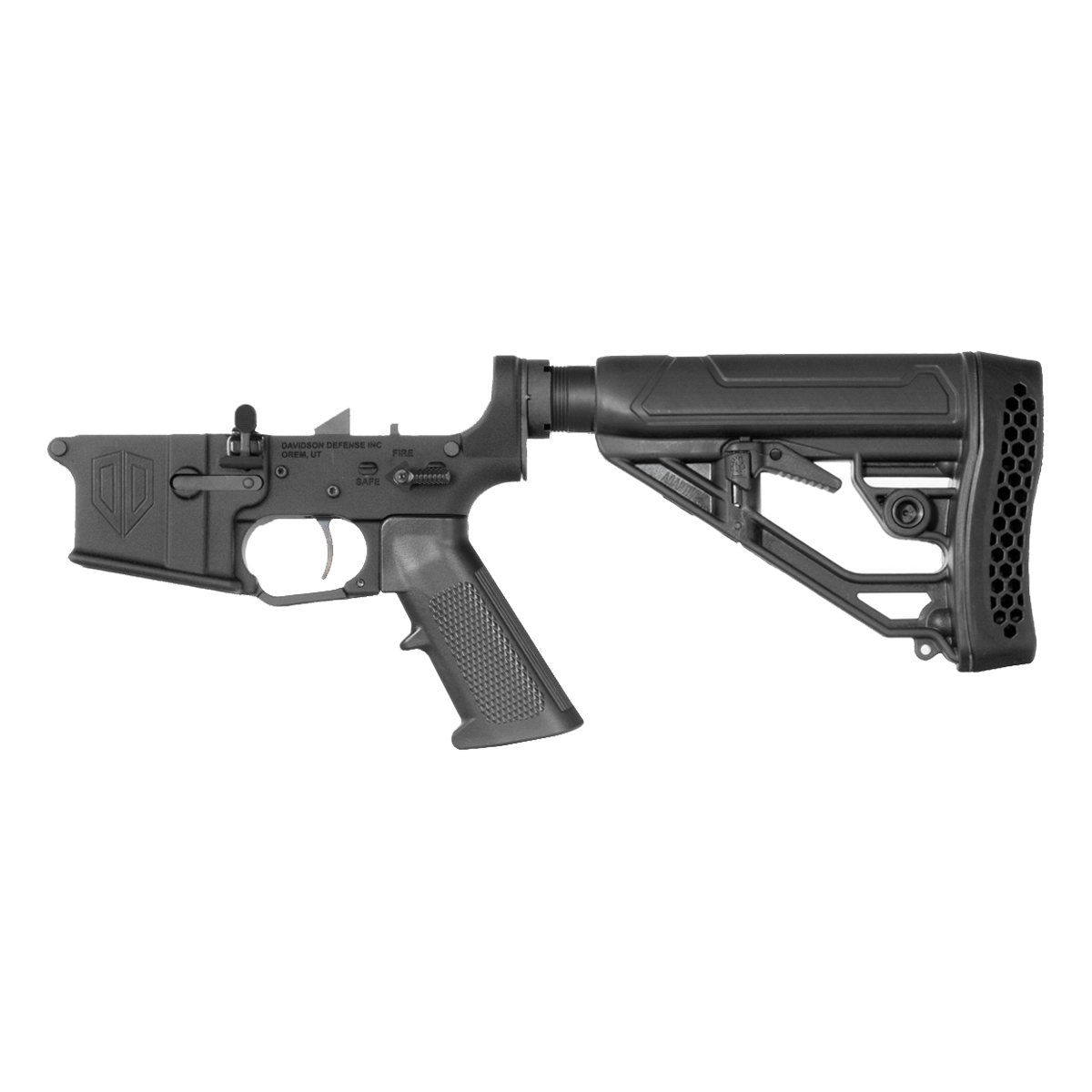  Davidson Defense AR-15 Ambidextrous Bolt Catch Lower Build Kit, Rare Breed FRT-15L3, Adaptive Tactical EX Performance Adjustable Stock