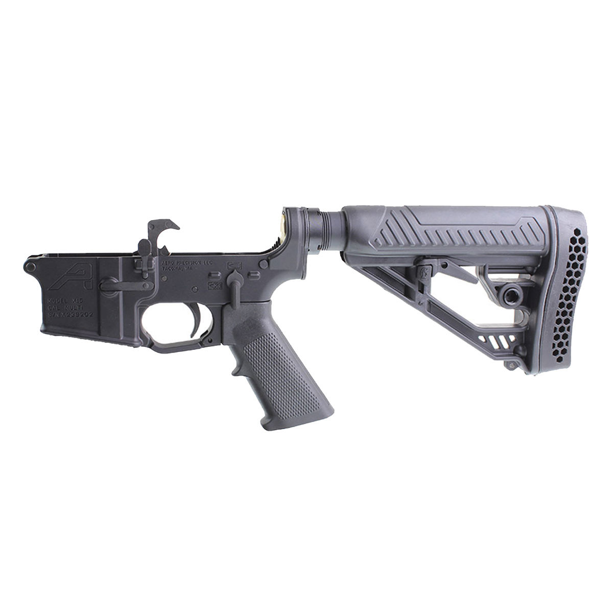  DTT AR-15 Rifle Lower Build Kit w/ Aero Precision X15 Serialized AR-15 Lower Receiver, Adaptive Tactical AR-15 EX Performance Adjustable Stock