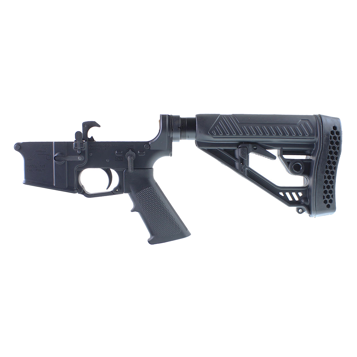 DTT AR-15 Rifle Lower Build Kit w/ Aero Precision X15 Serialized AR-15 Lower Receiver, Adaptive Tactical AR-15 EX Performance Adjustable Stock