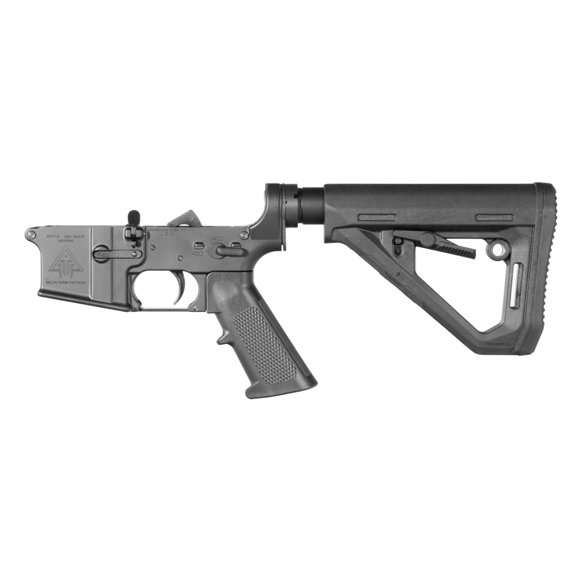  DTT AR-15 Rifle Lower Build Kit, Magpul Black DT Carbine Stock
