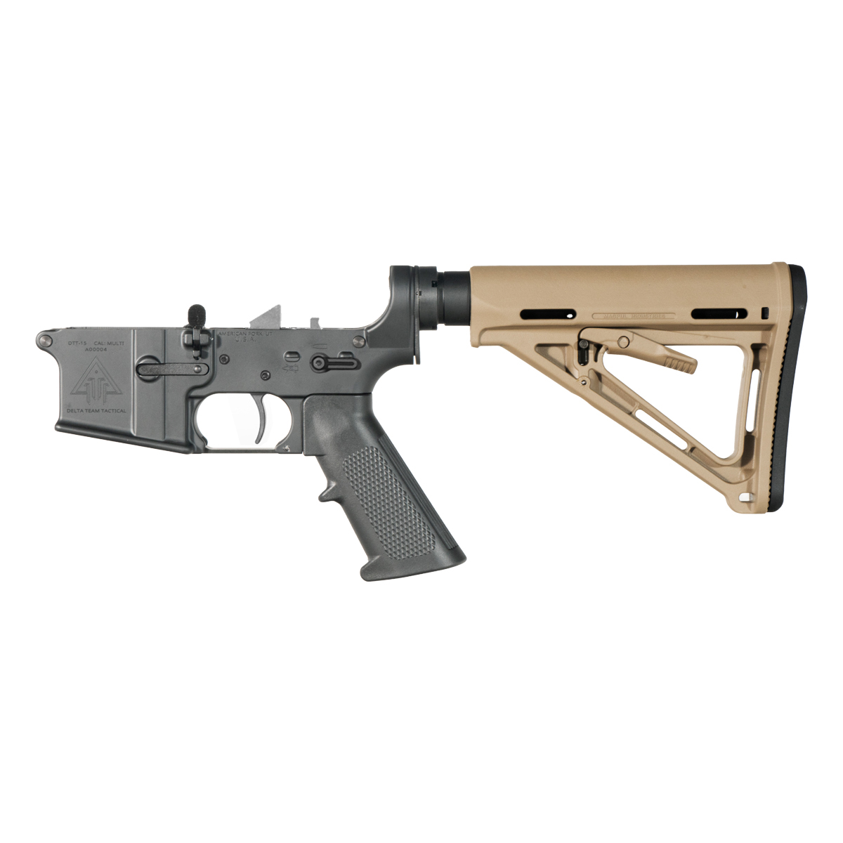  DTT AR-15 Rifle Lower Build Kit, Rare Breed FRT-15L3, Magpul MOE FDE Carbine Stock