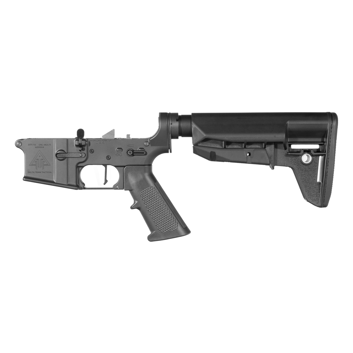  DTT AR-15 Rifle Lower Build Kit, Rare Breed FRT-15L3 Flat Trigger, BCM Gunfighter Black SOPMOD Widebody Mod 2 Stock