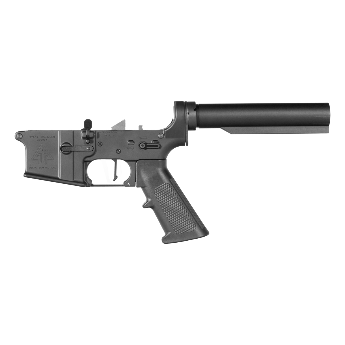  DTT AR-15 Rifle Lower Build Kit, Rare Breed FRT-15L3 Flat Trigger, Mil-Spec Heavy-Duty Carbine 6-Position Buffer Tube