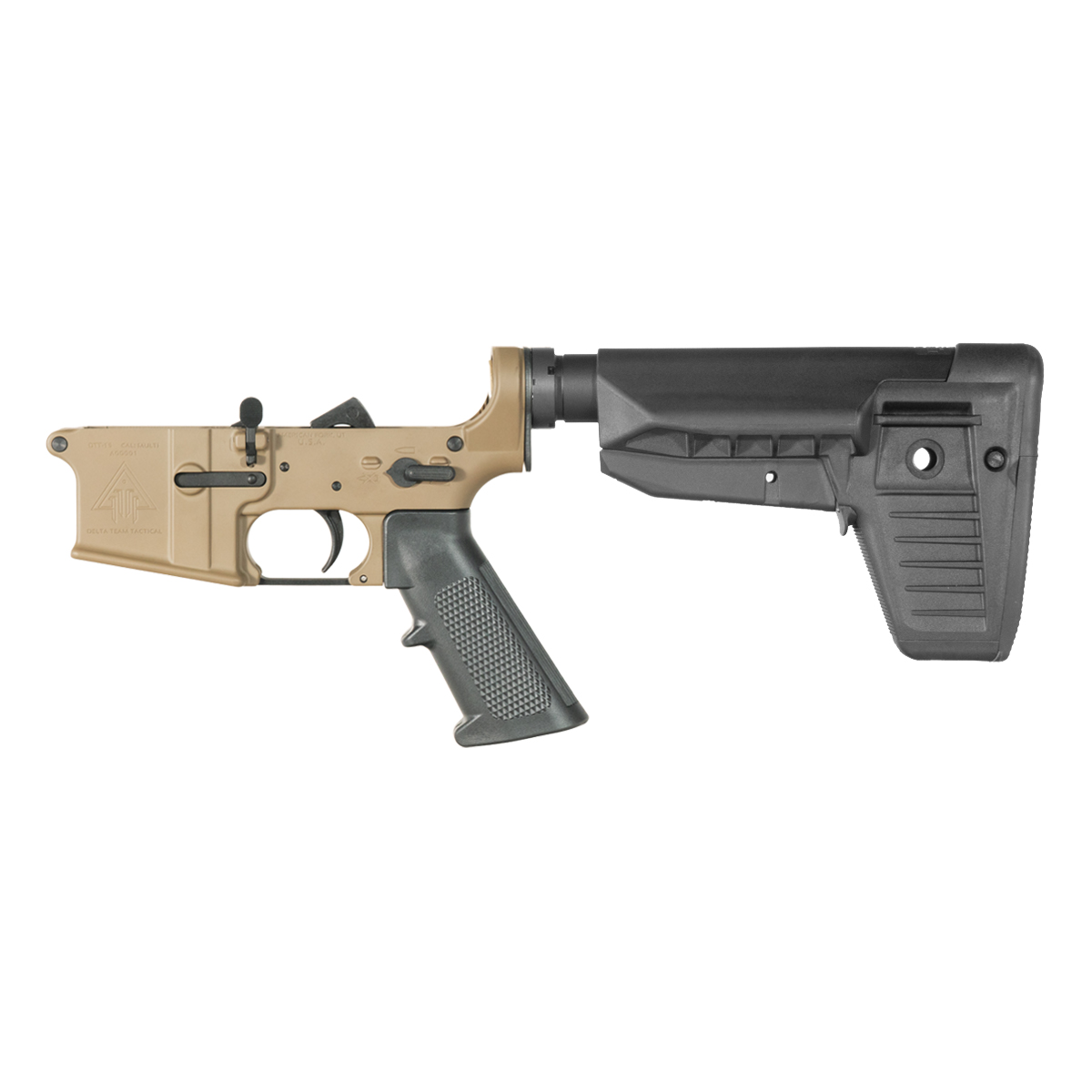 DTT FDE AR-15 Rifle Lower Build Kit, BCM SOPMOD Mod 1 Stock