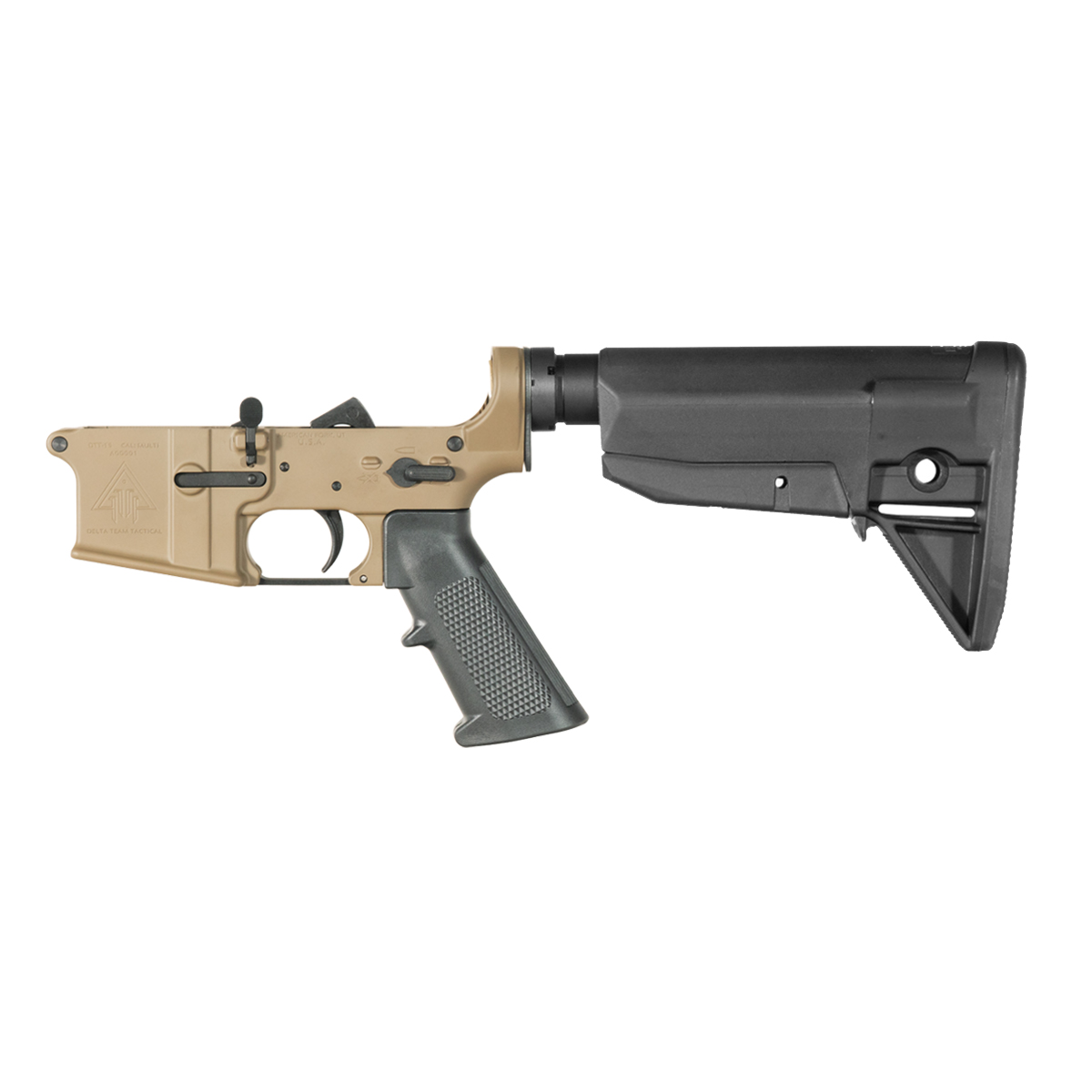 DTT FDE AR-15 Rifle Lower Build Kit, BCM SOPMOD Mod 0 Stock