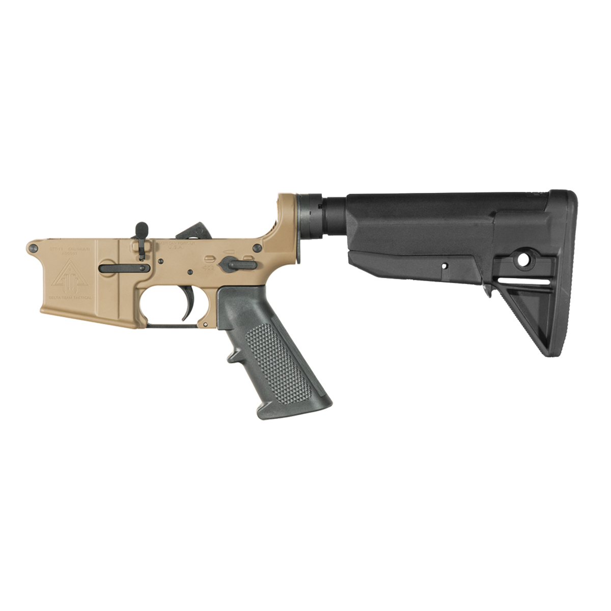 DTT FDE AR-15 Rifle Lower Build Kit, BCM Mod 0 Collapsible Stock