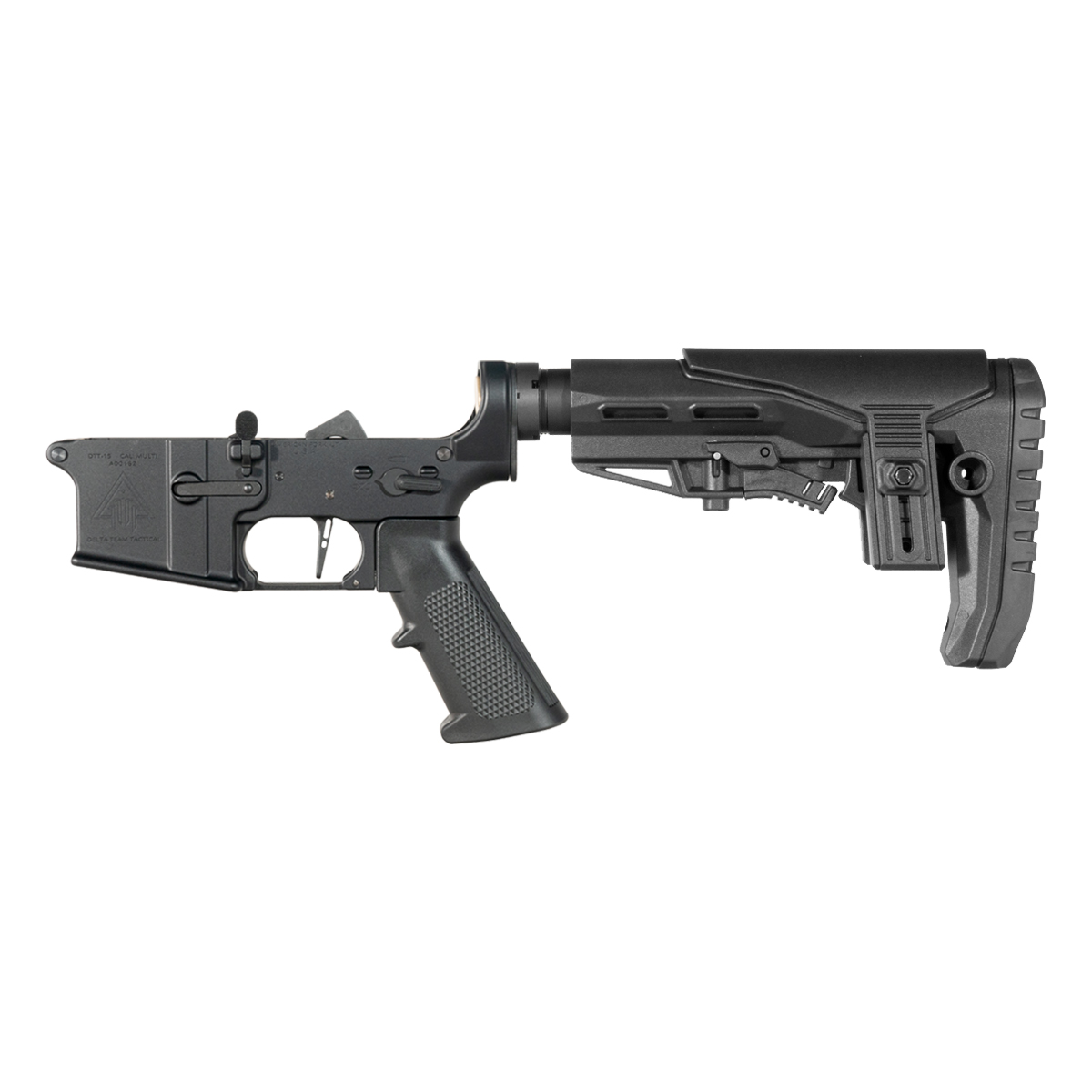 DTT AR-15 Rifle Lower Build Kit, Skeletonized Straight Trigger Shoe, Mil-Spec Enhanced Stock