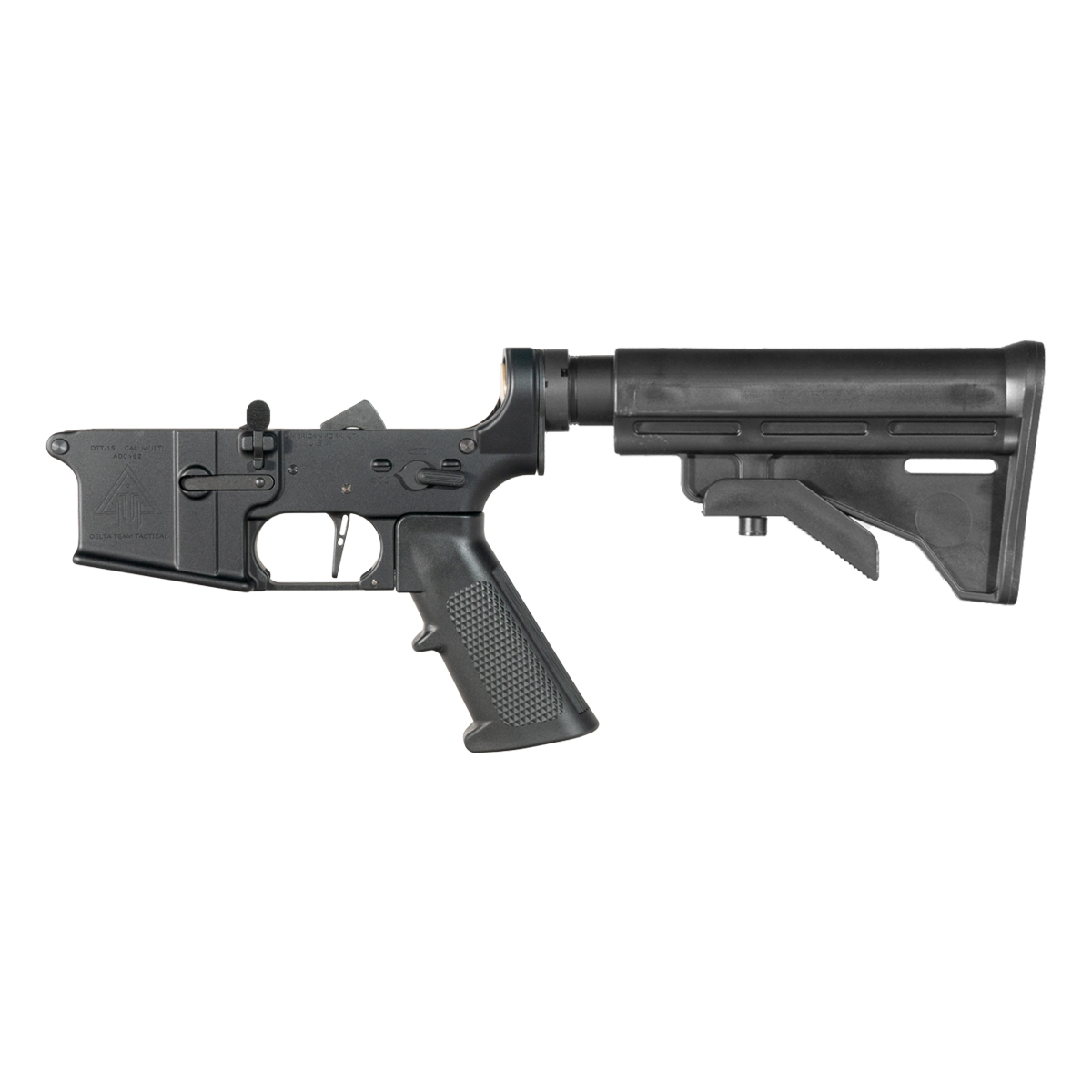 DTT AR-15 Rifle Lower Build Kit, Skeletonized Straight Trigger Shoe, Team Accessories M4 Style Butt Stock