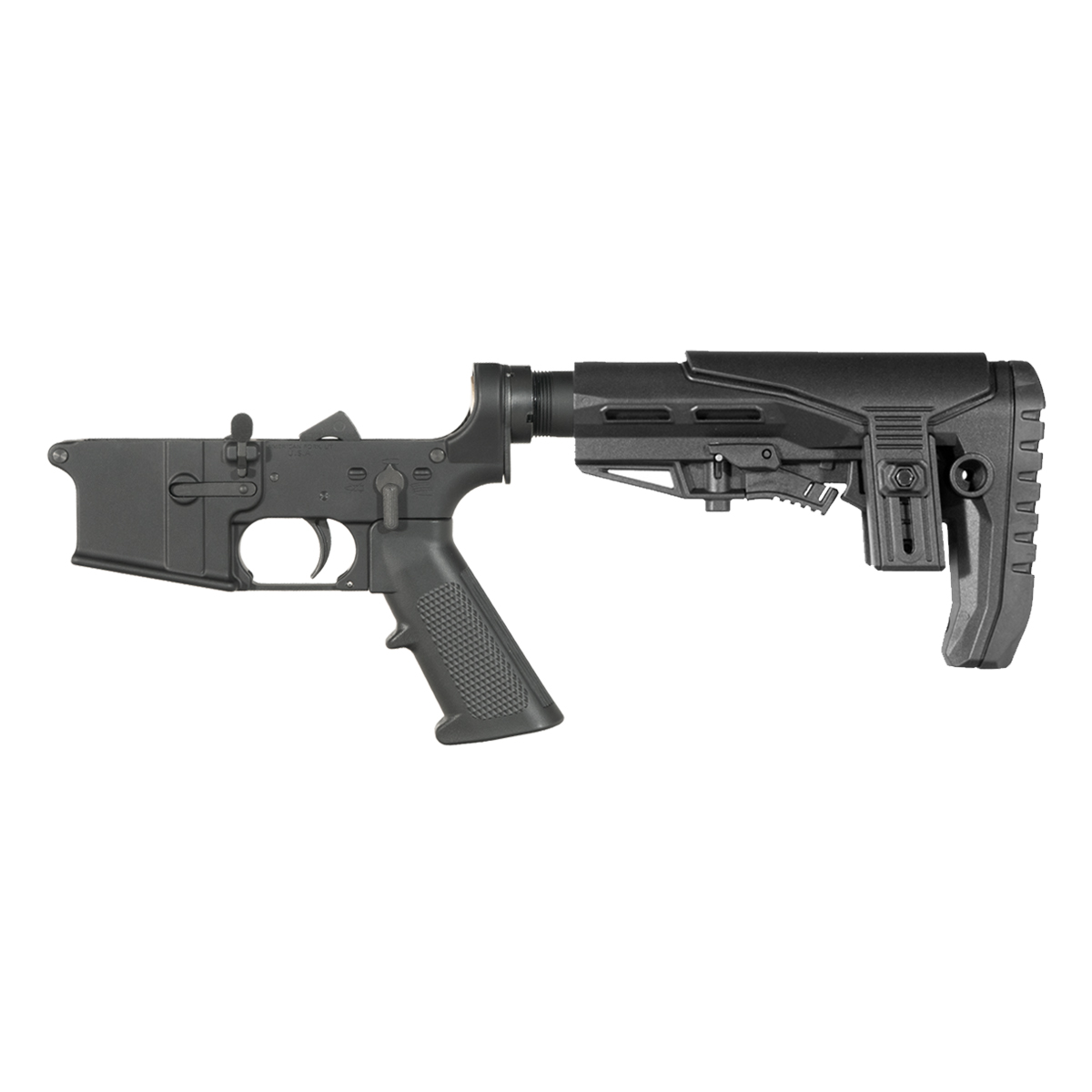 NO-LOGO AR-15 Rifle Lower Build Kit, Enhanced Stock