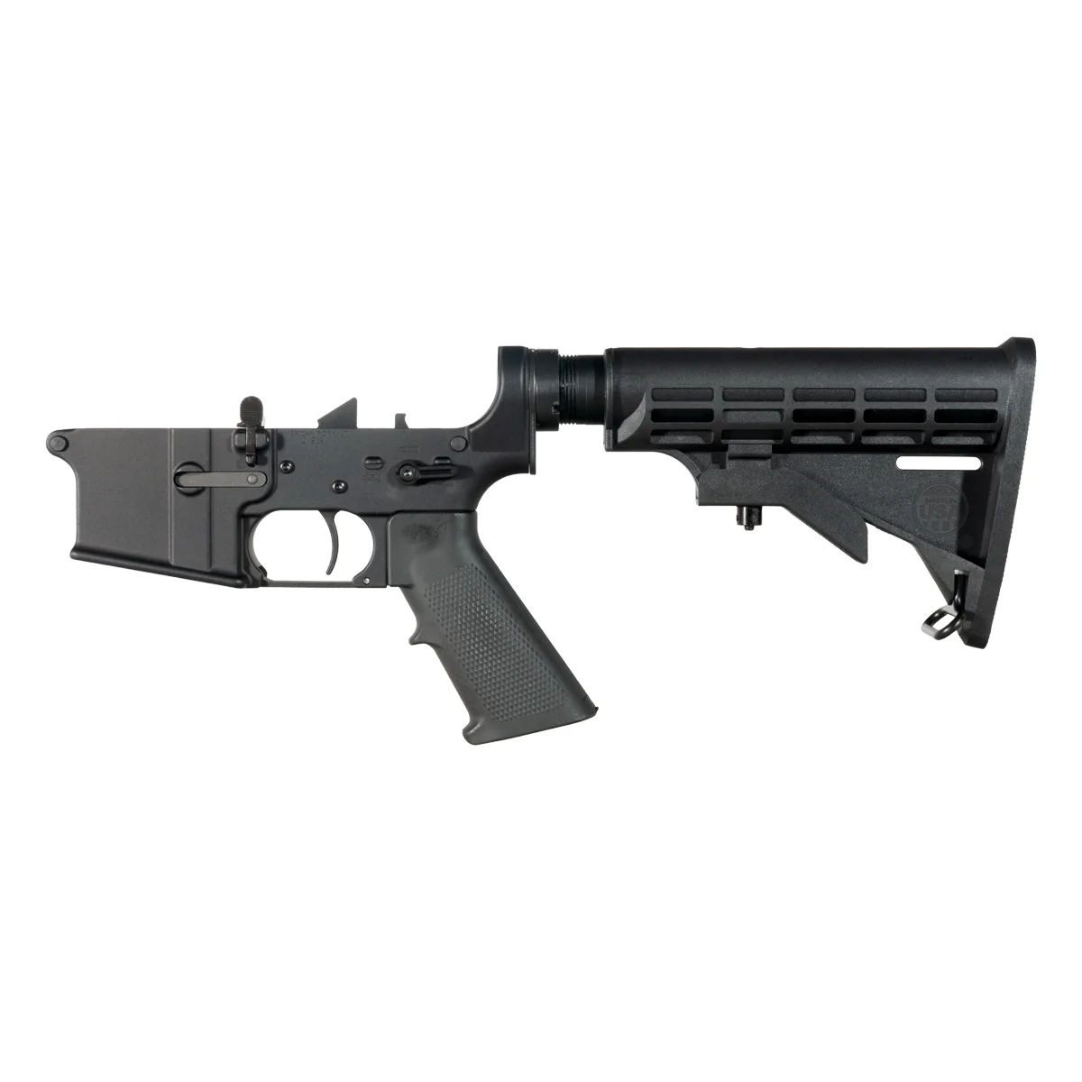 NO-LOGO AR-15 Rifle Lower Build Kit, Rare Breed FRT-15L3, M4 Style Buttstock