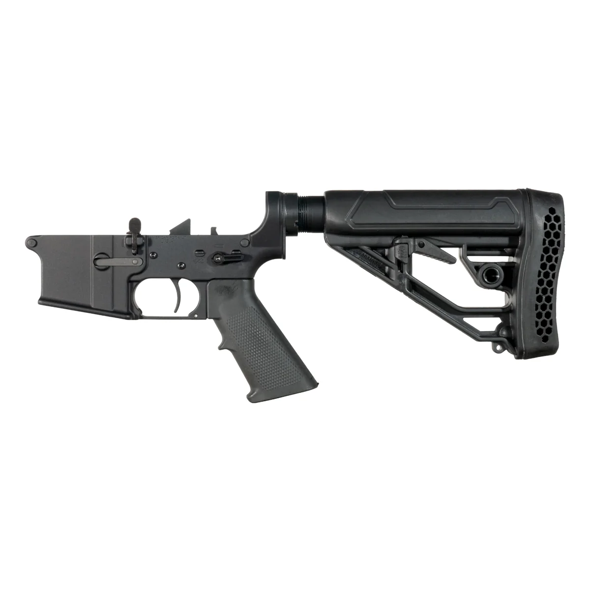 NO-LOGO AR-15 Rifle Lower Build Kit, Rare Breed FRT-15L3, Adaptive Tactical EX Performance Adjustable Stock