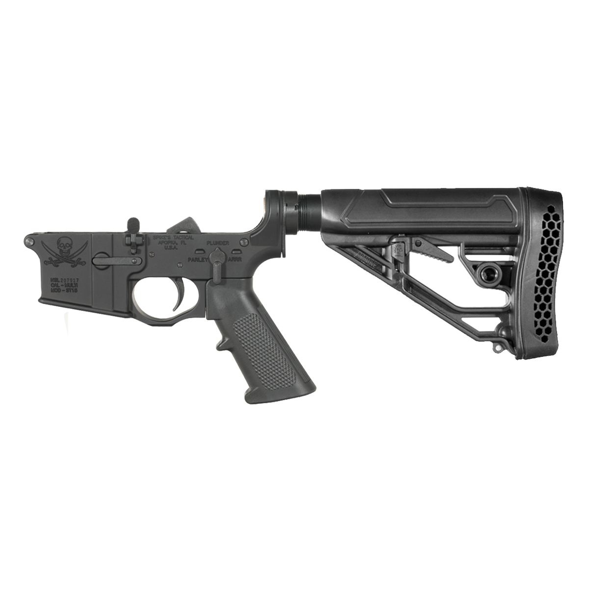 Spike's Tactical Calico Jack Rifle Lower Build Kit, Adaptive Tactical EX Performance Adjustable Stock