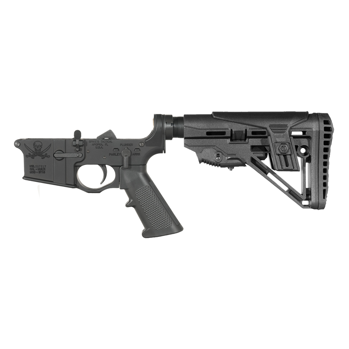 Spike's Tactical Calico Jack Rifle Lower Build Kit, Mil-Spec Enhanced Stock