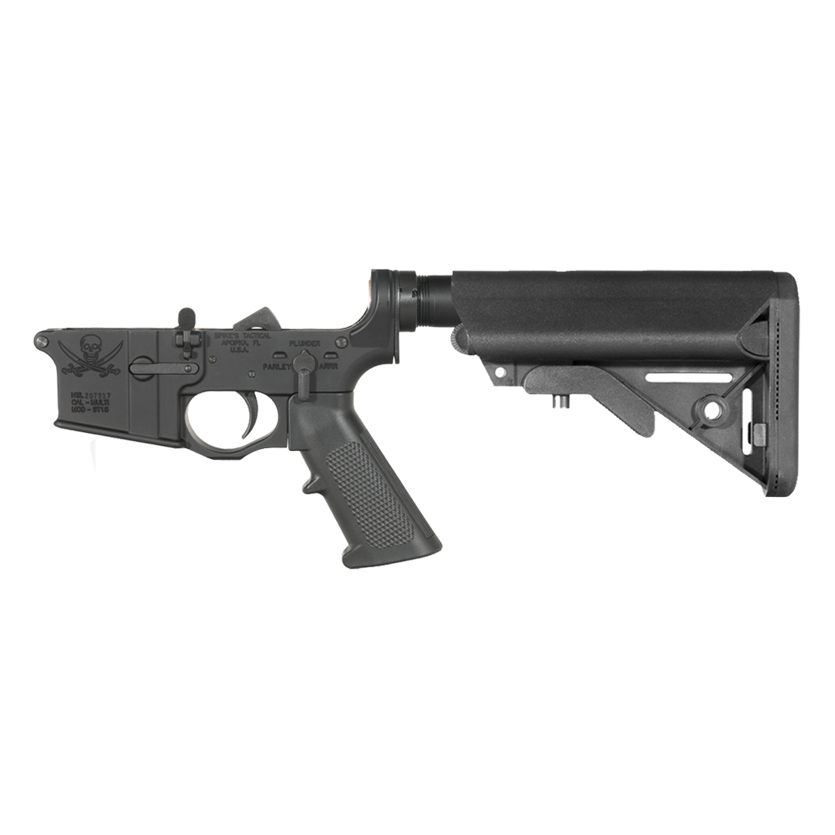 Spike's Tactical Calico Jack Rifle Lower Build Kit, SOPMOD Style Collapsible Stock